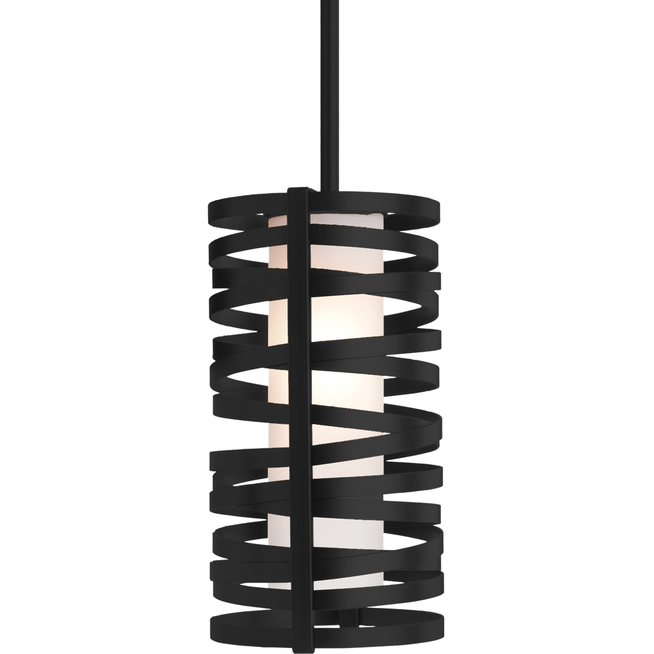 Tempest 1 Light 6 inch Matte Black Pendant Ceiling Light in Adjustable Cord, E26 Incandescent, Frosted