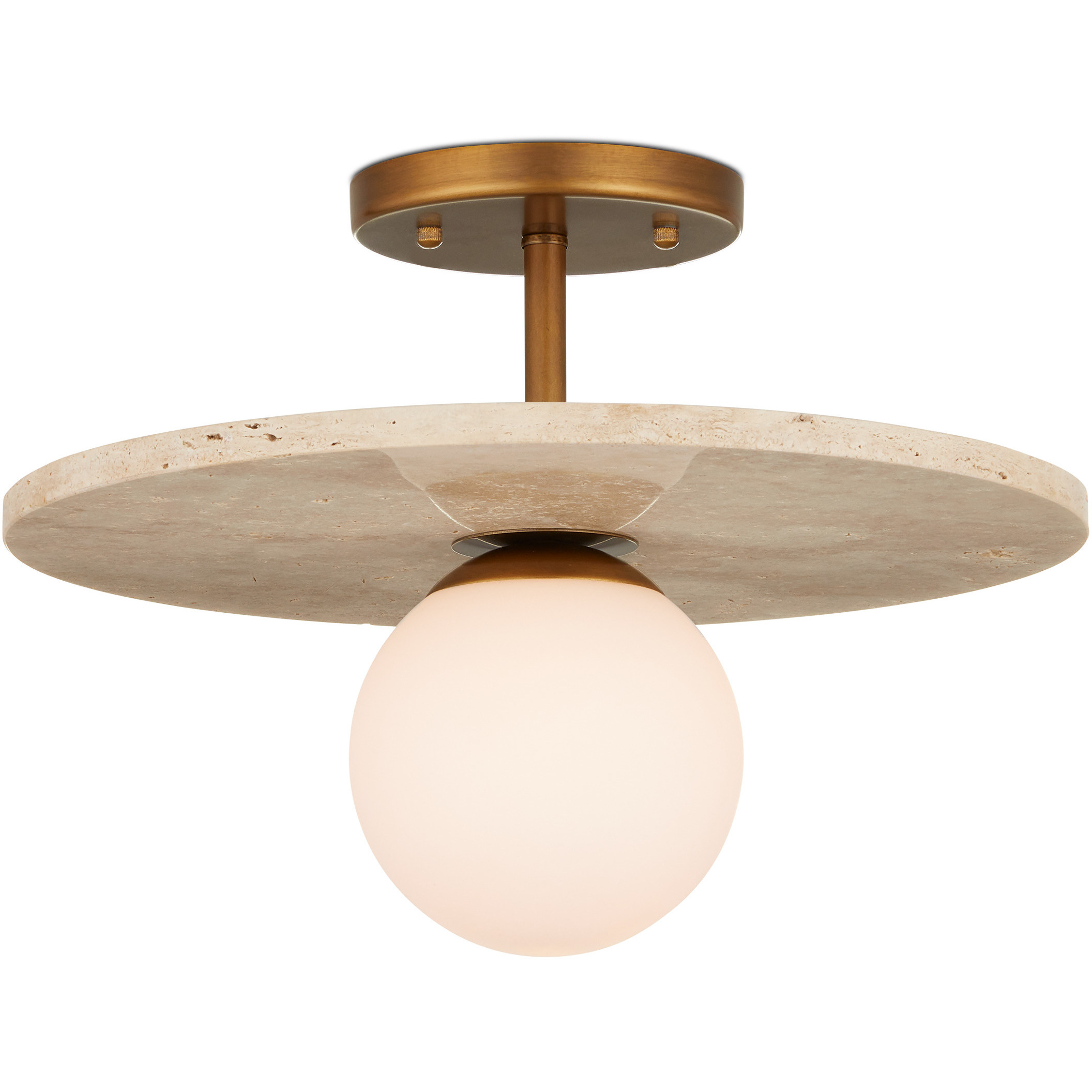 Apricity 1 Light 16 inch Antique Brass Semi-Flush Mount Ceiling Light