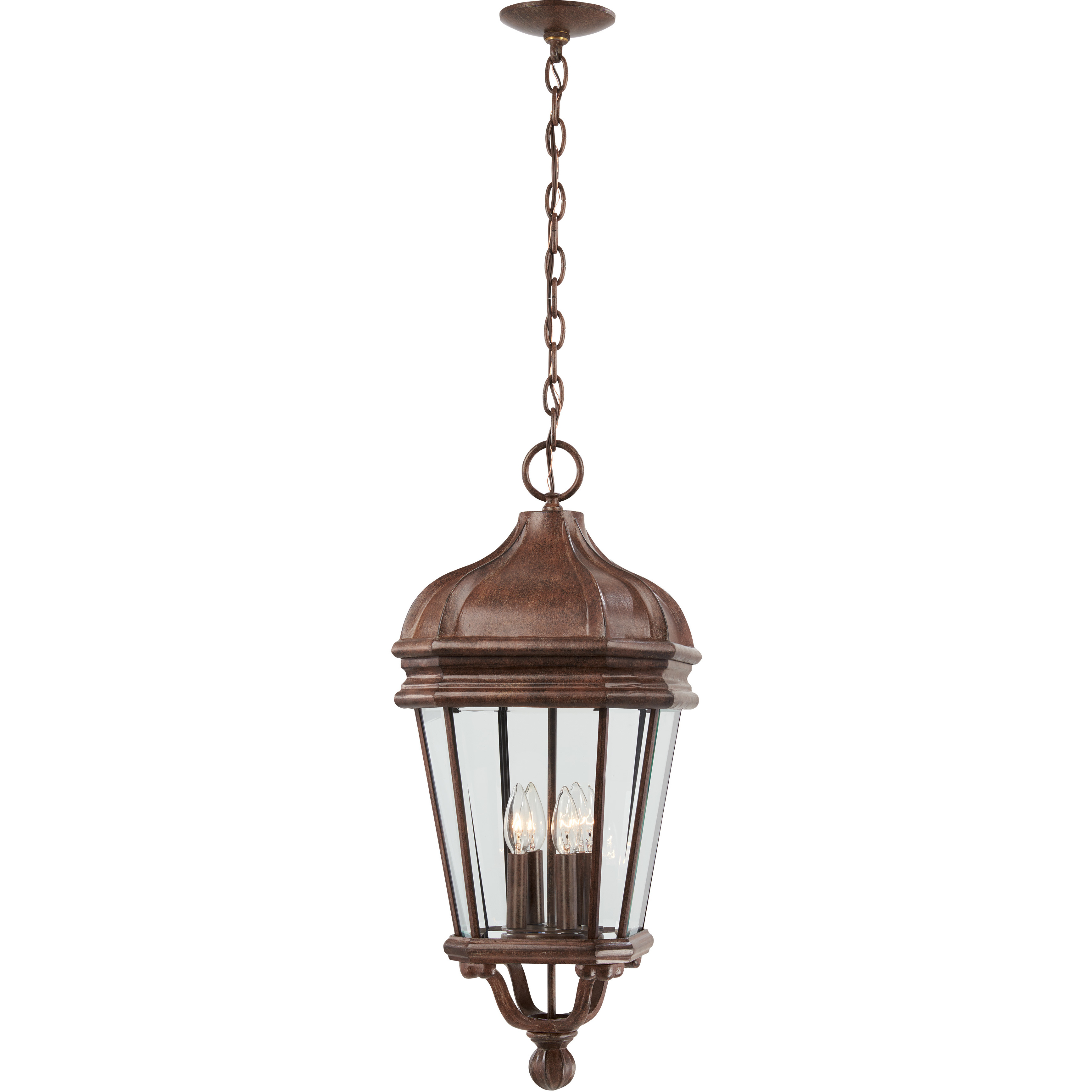 Harrison 4 Light 12 inch Vintage Rust Outdoor Chain Hung Lantern, The Great Outdoors