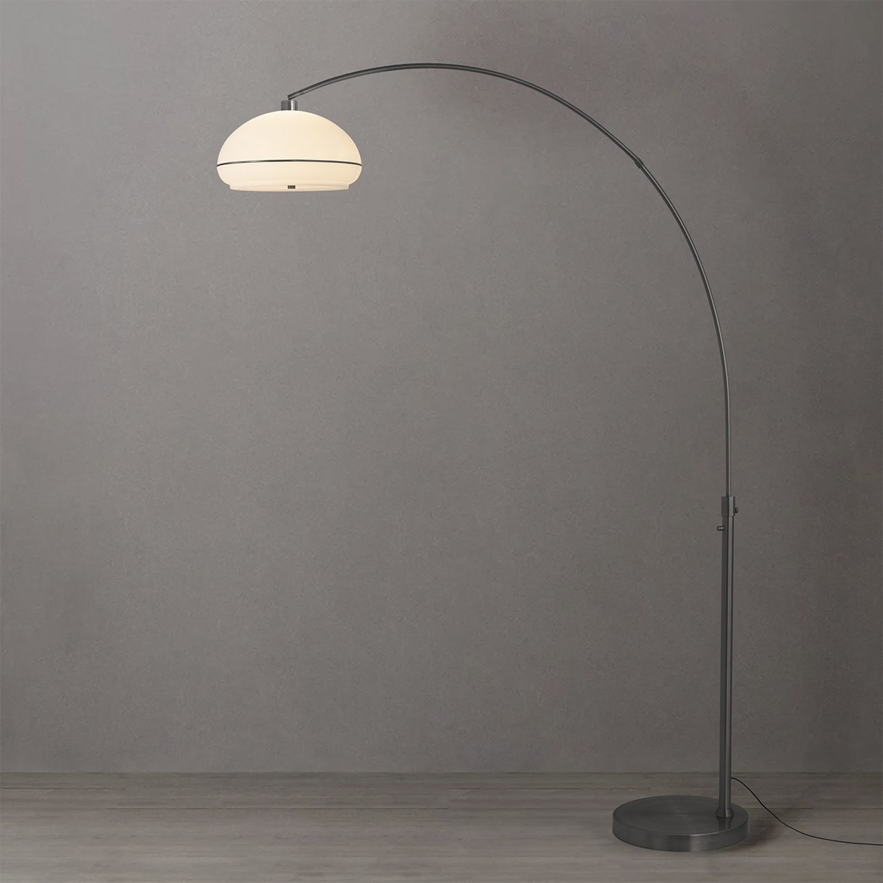 Morelli 92 inch 14 watt Black Nickel Arc Floor Lamp Portable Light