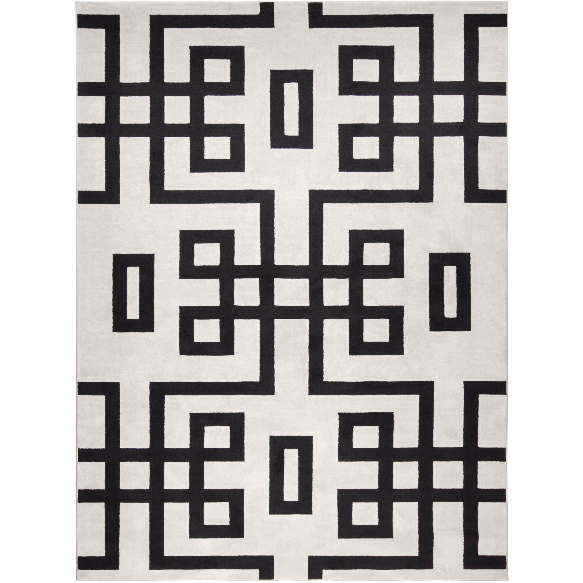 Optika 36 X 24 inch Black/White Rug in 2 x 3