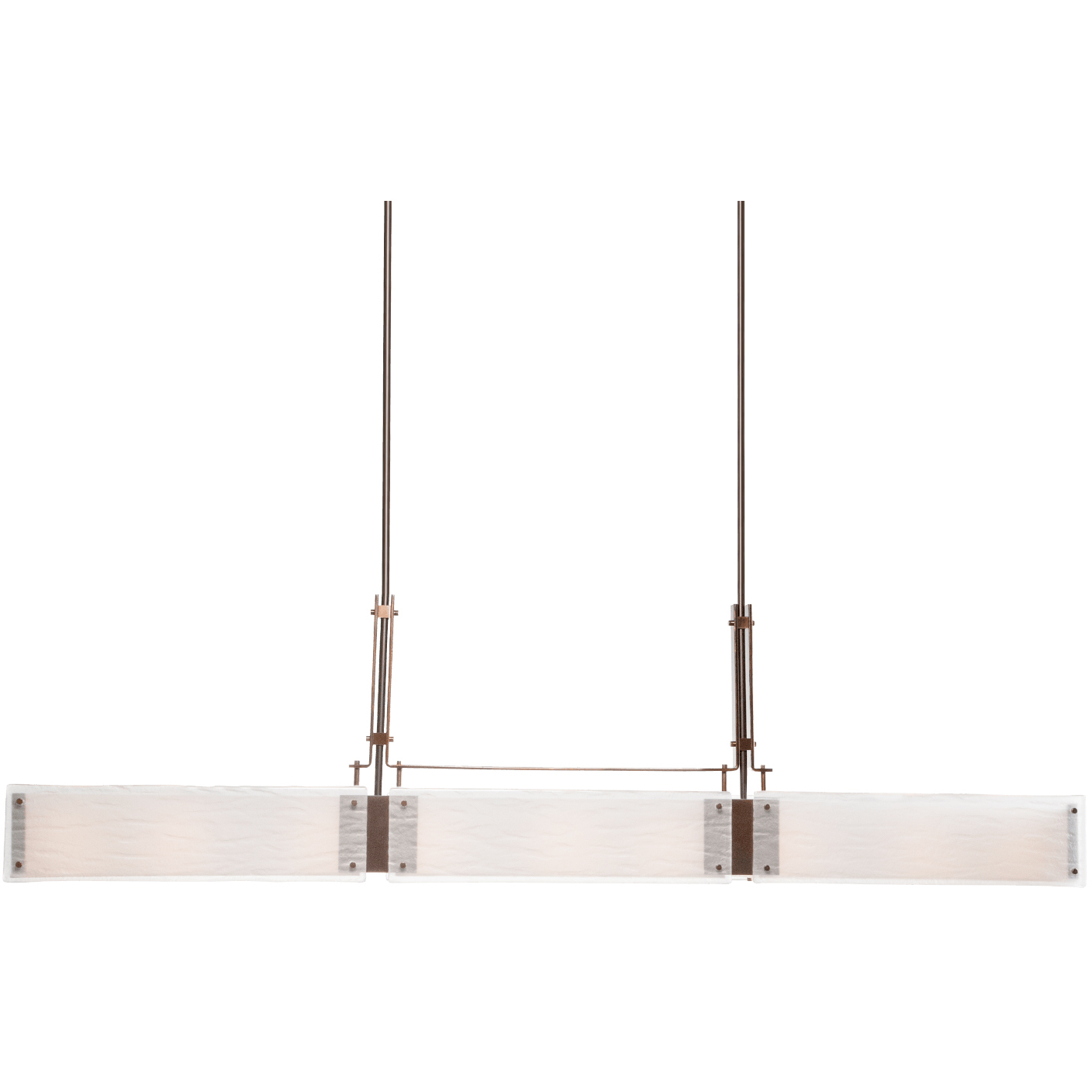 Urban Loft LED Graphite Linear Pendant Ceiling Light in 3000K LED, Ivory Wisp, Trestle