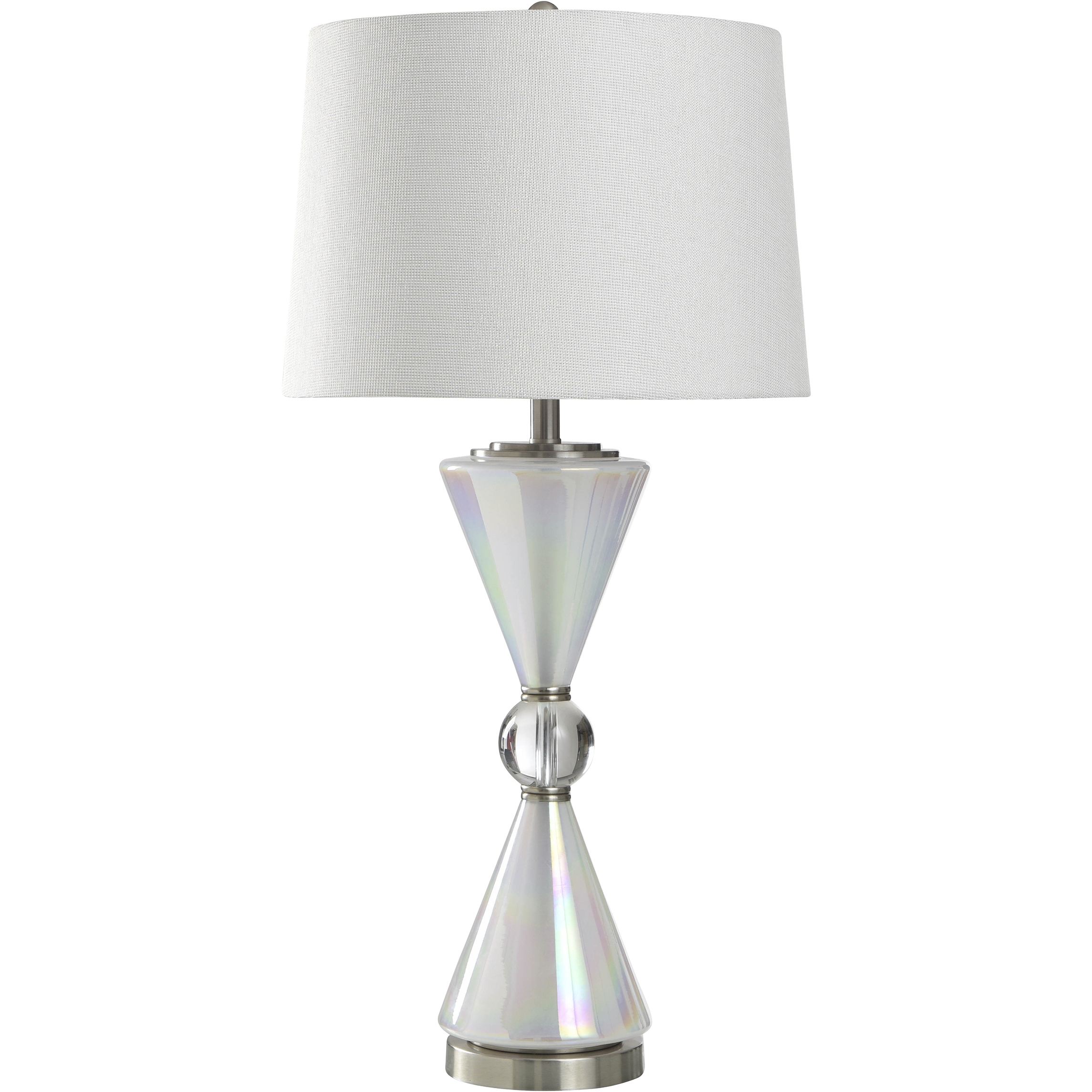 Cameron 33.25 inch 100.00 watt White and Iridescent and Silver Table Lamp Portable Light