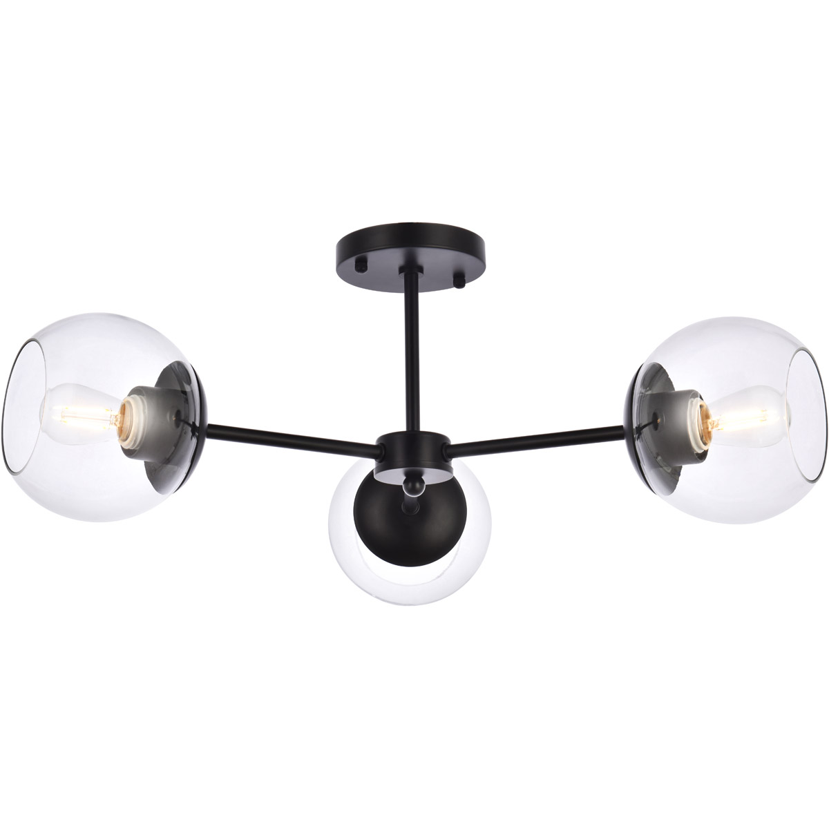 Briggs 3 Light 26 inch Black Flush Mount Ceiling Light