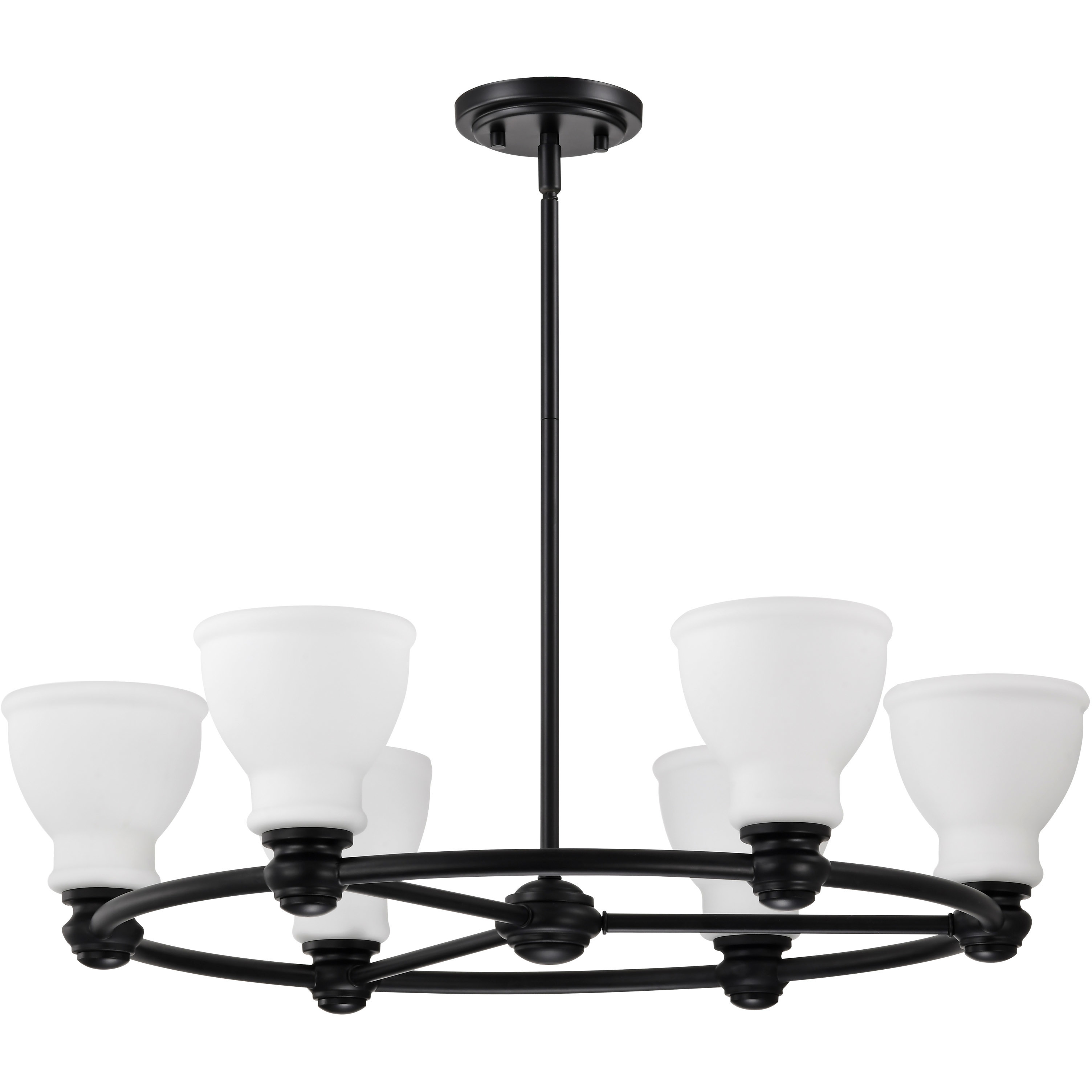 Russel 6 Light 28 inch Matte Black Chandelier Ceiling Light