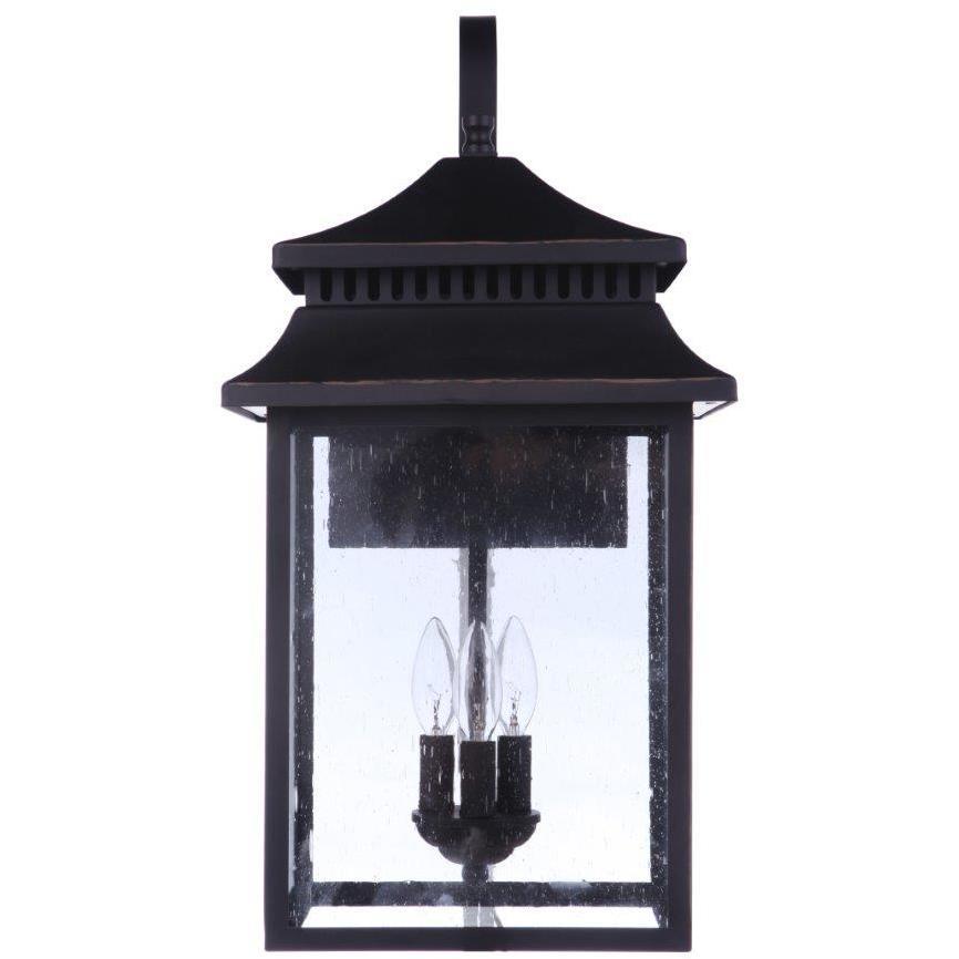 Crossbend 3 Light 24 inch Dark Bronze Gilded Outdoor Wall Lantern