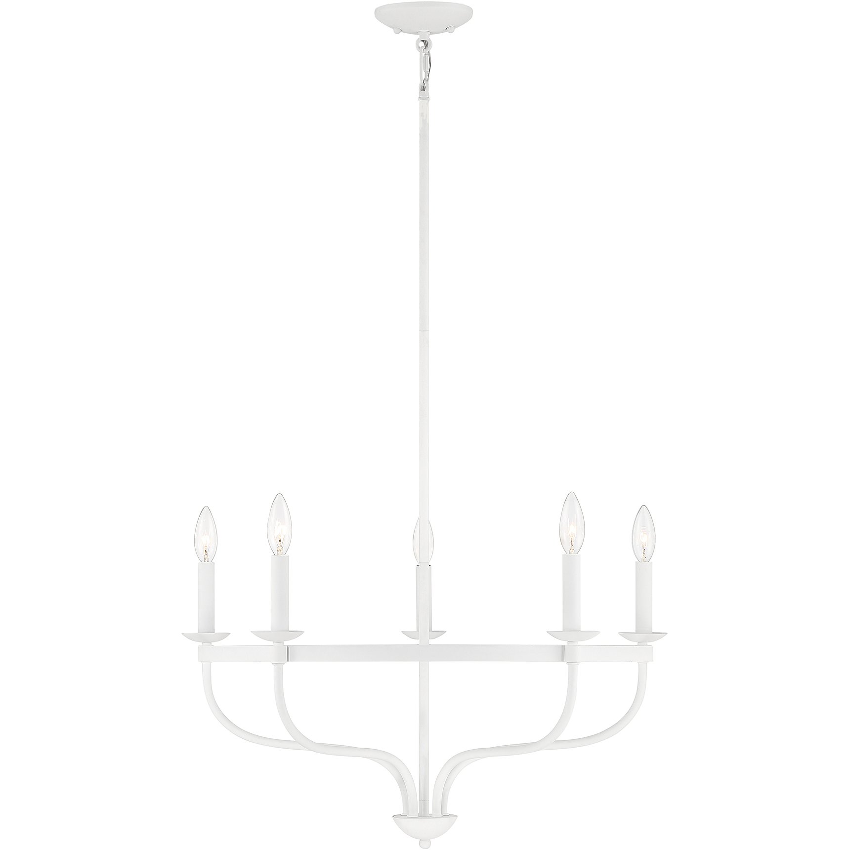 Transitional 5 Light 26.63 inch Bisque White Chandelier Ceiling Light