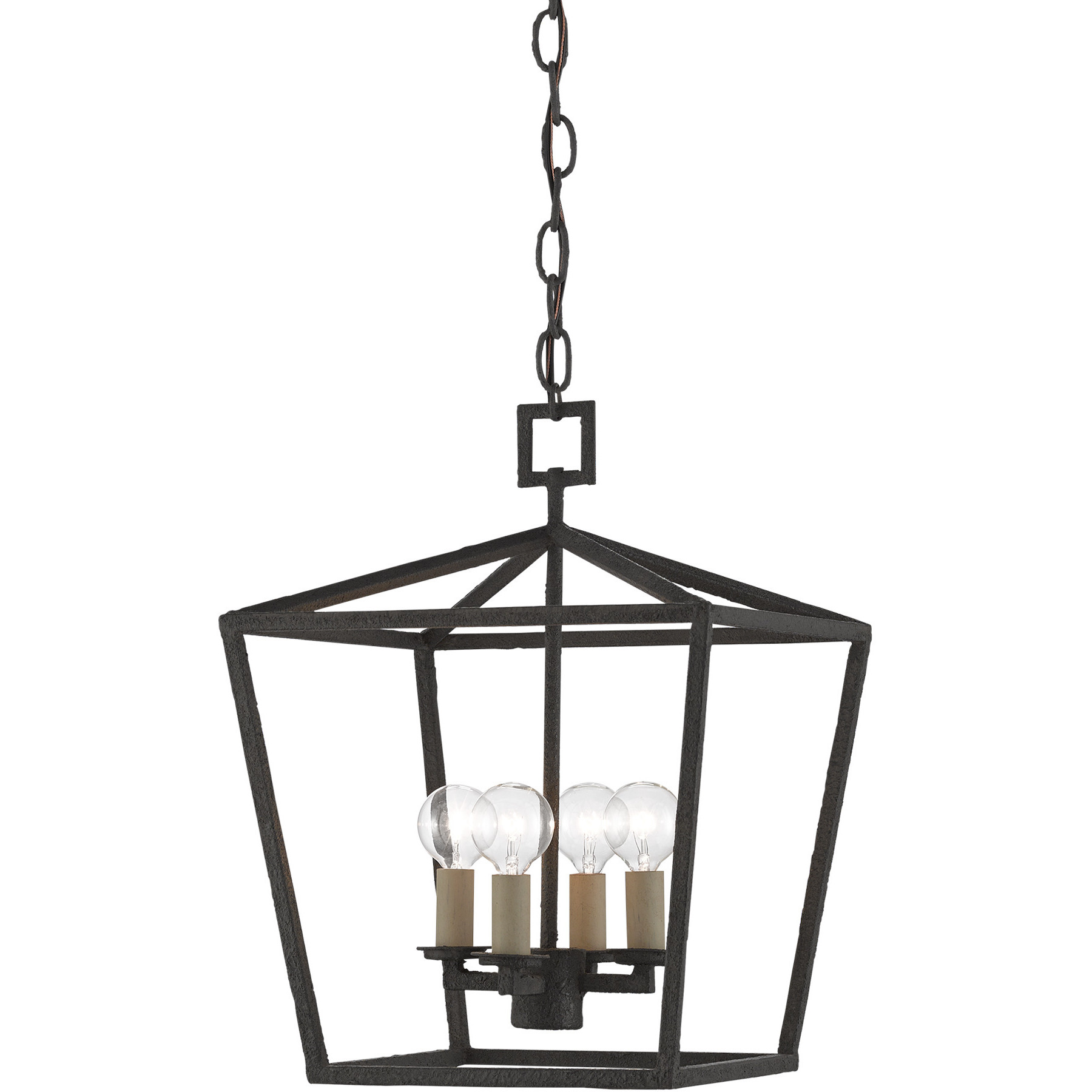 Denison 4 Light 12 inch Mole Black Lantern Pendant Ceiling Light, Small