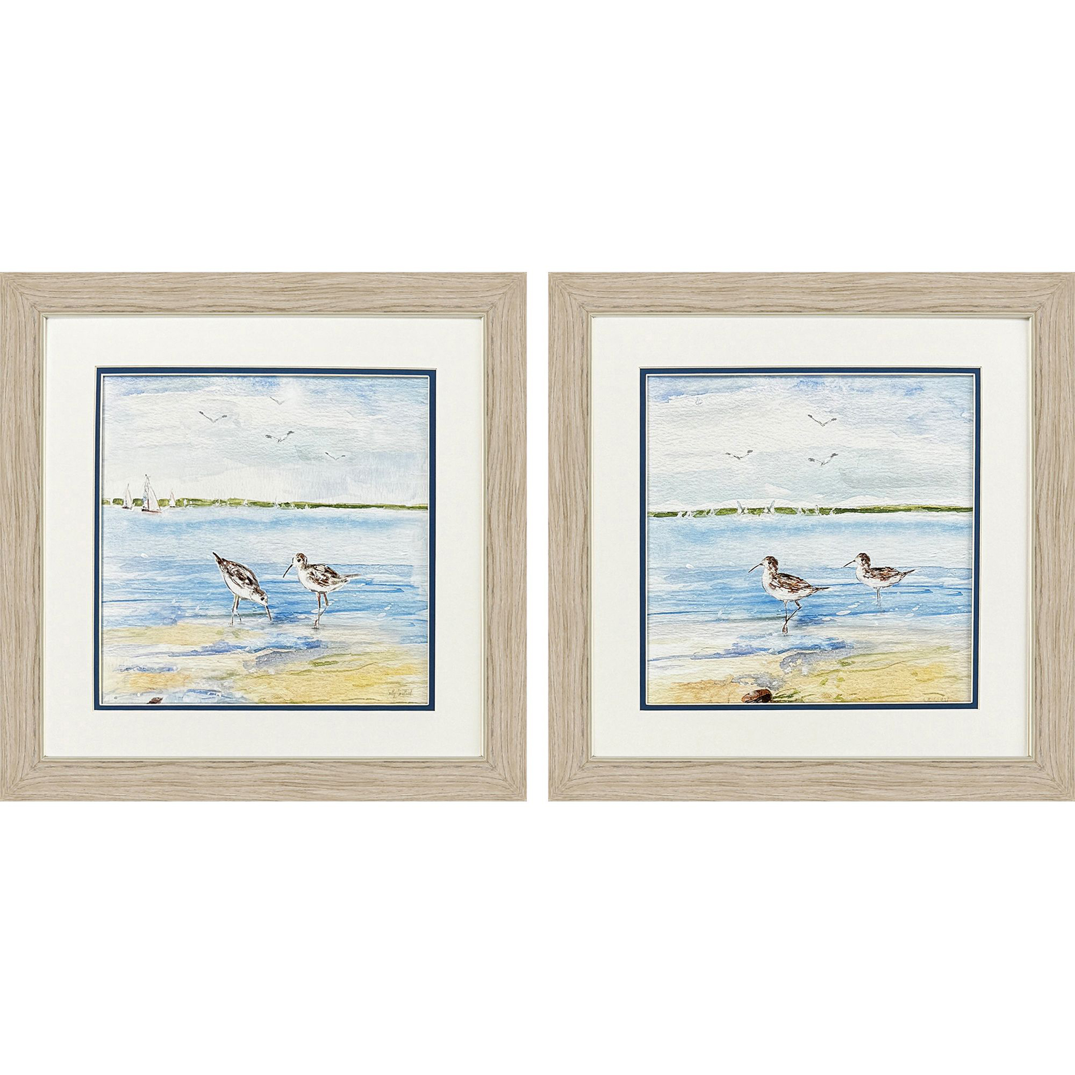 Sandpiper Beach Blue and Green Framed Art, Propac