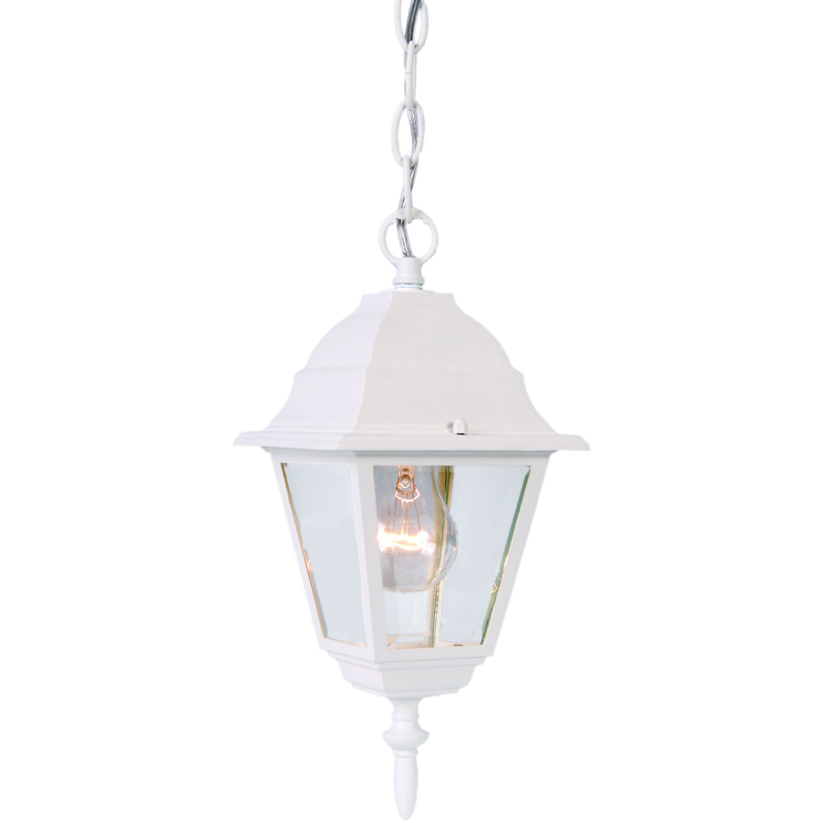 Builder's Choice 1 Light 8 inch Textured White Exterior Hanging Lantern