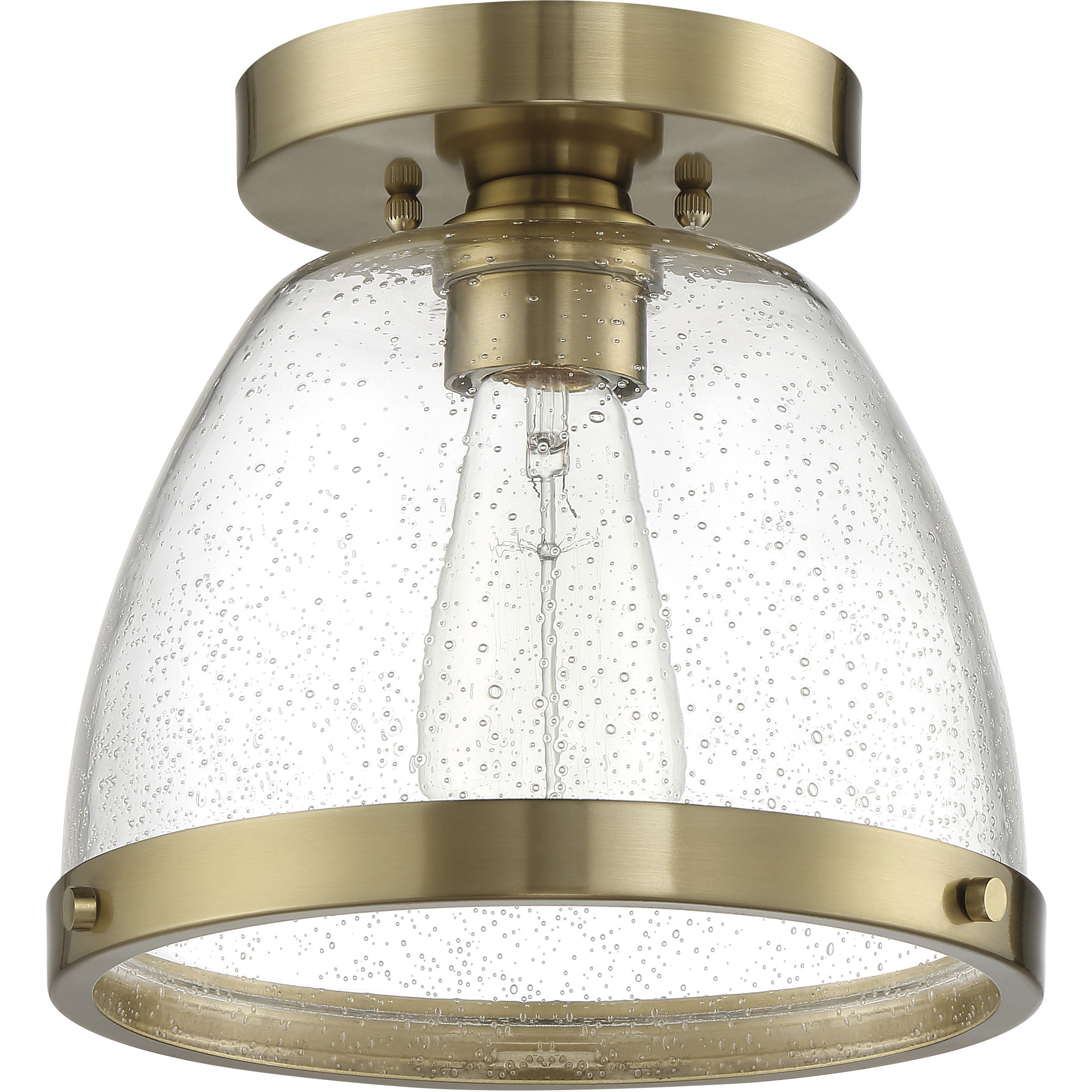 Lodie 1 Light 10 inch Satin Brass Flushmount Ceiling Light