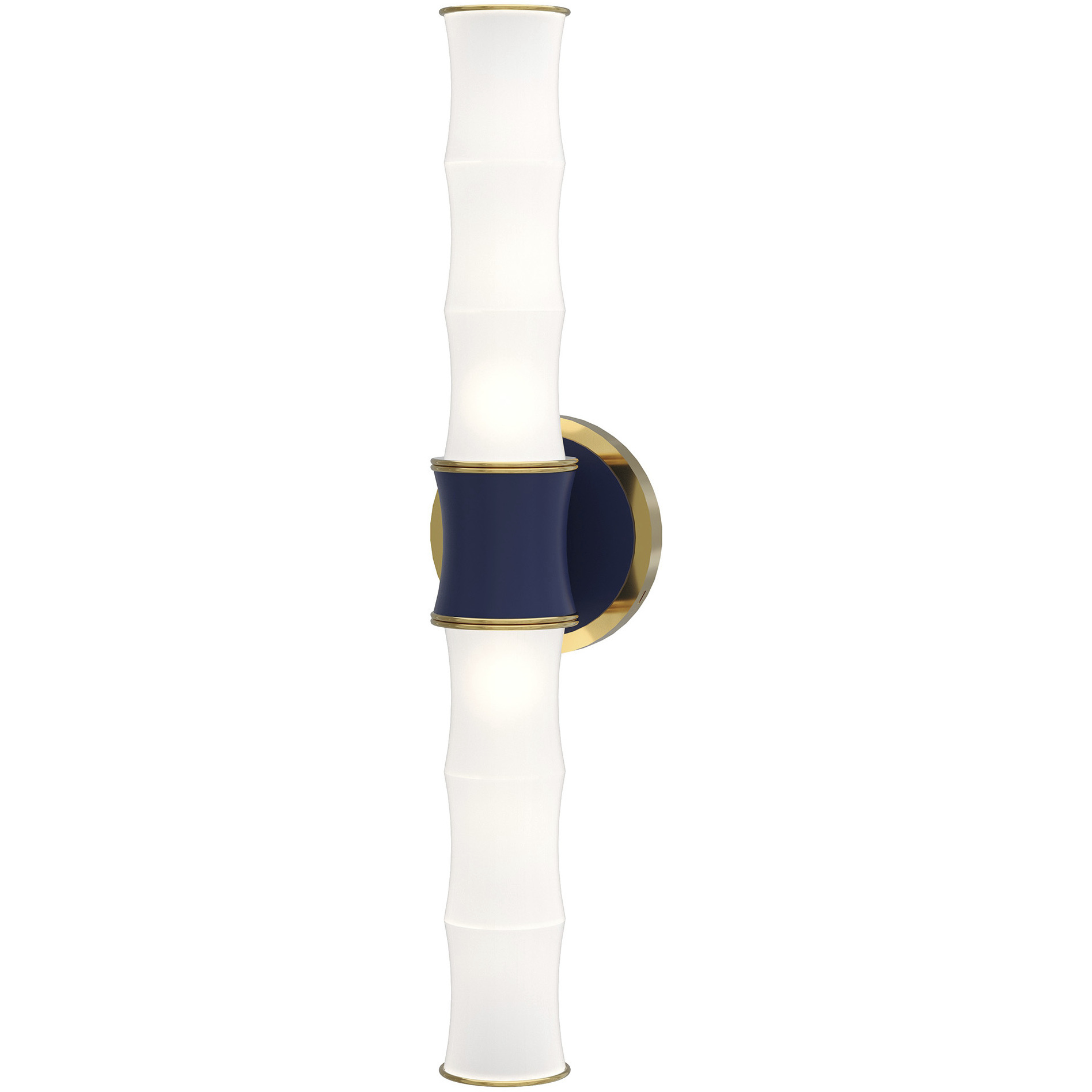 Kane 2 Light 5 inch Matte Midnight Blue with Modern Brass ADA Wall Sconce Wall Light