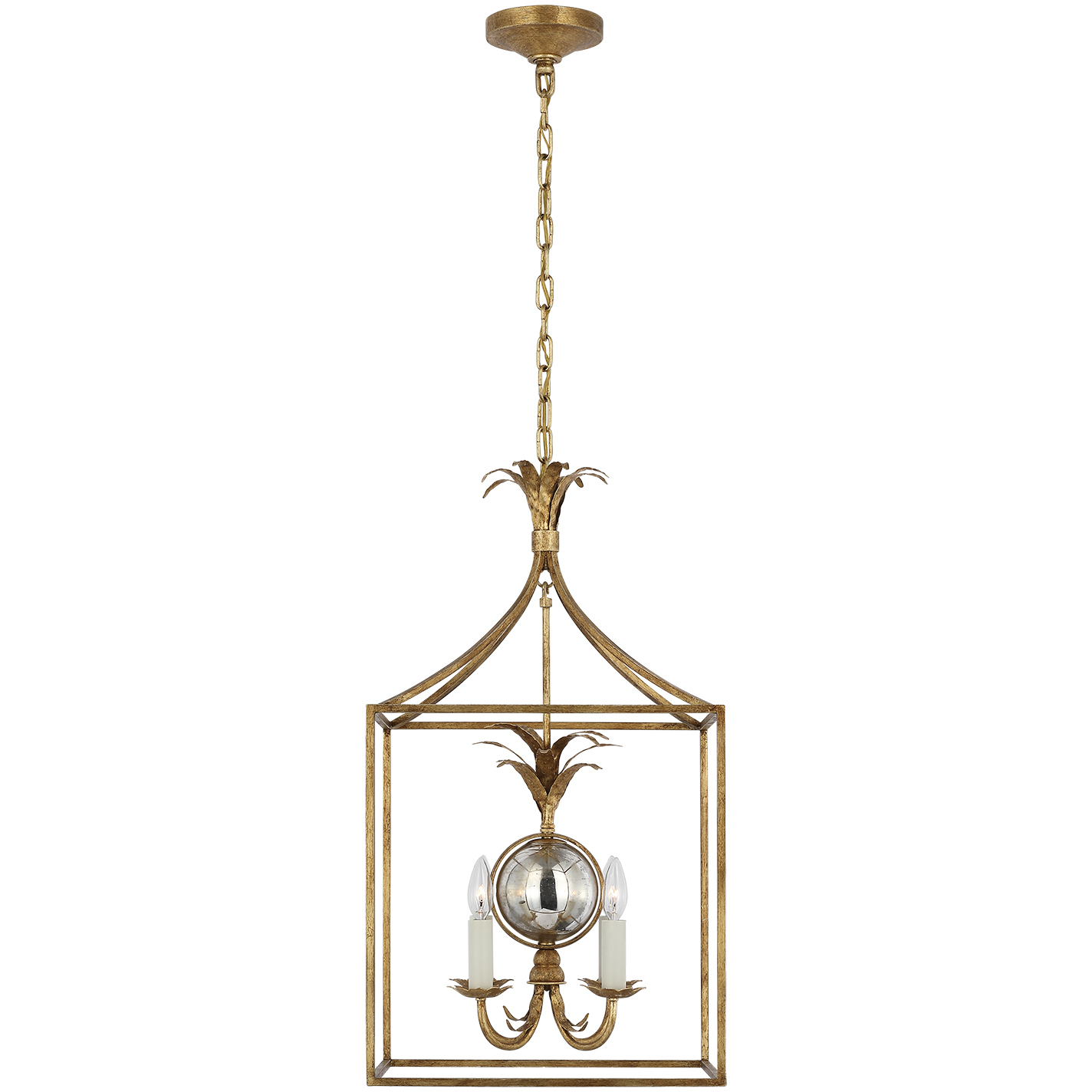Chapman & Myers Gramercy LED 17 inch Gilded Iron Lantern Pendant Ceiling Light