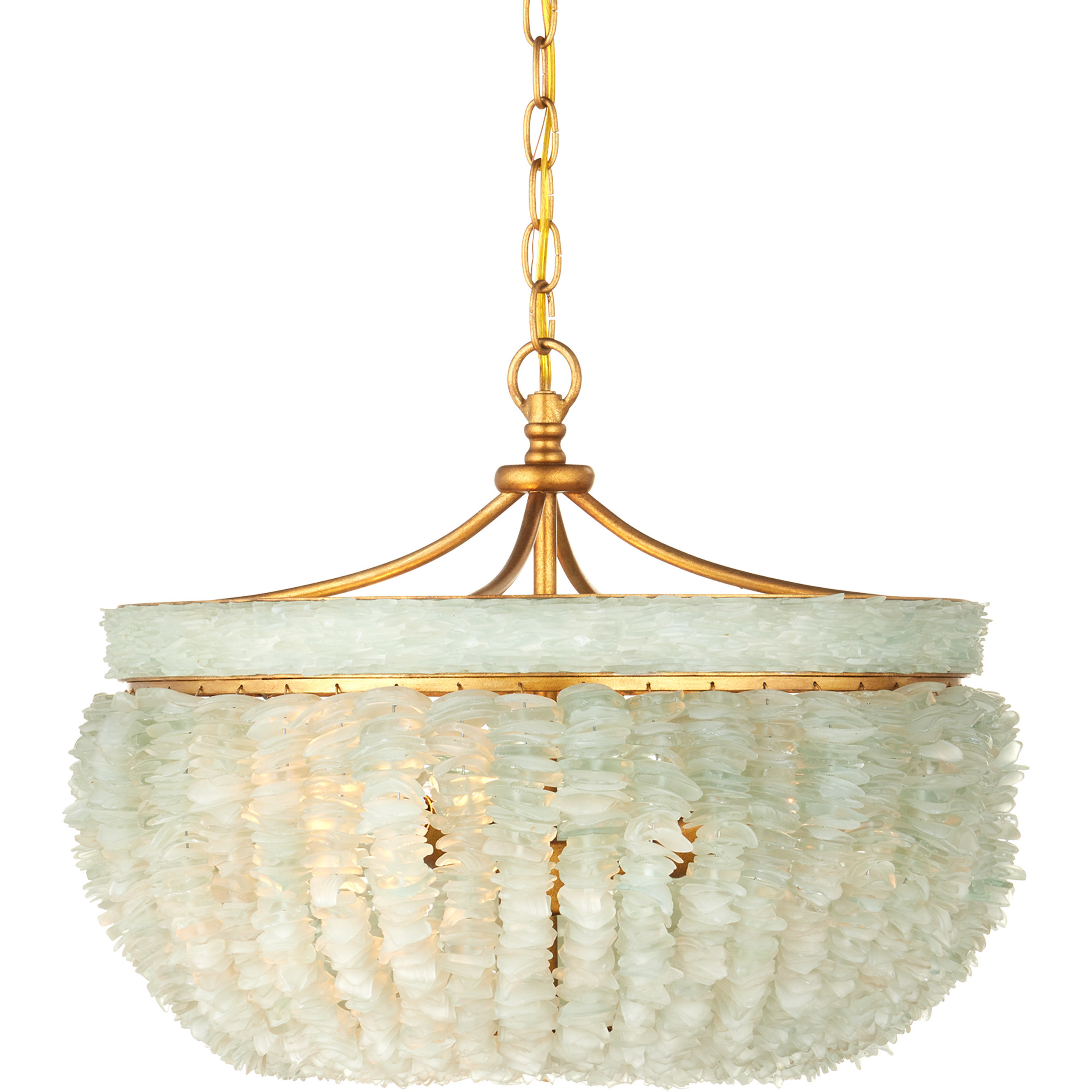 Bayou 3 Light 19 inch Contemporary Gold Leaf Chandelier Ceiling Light