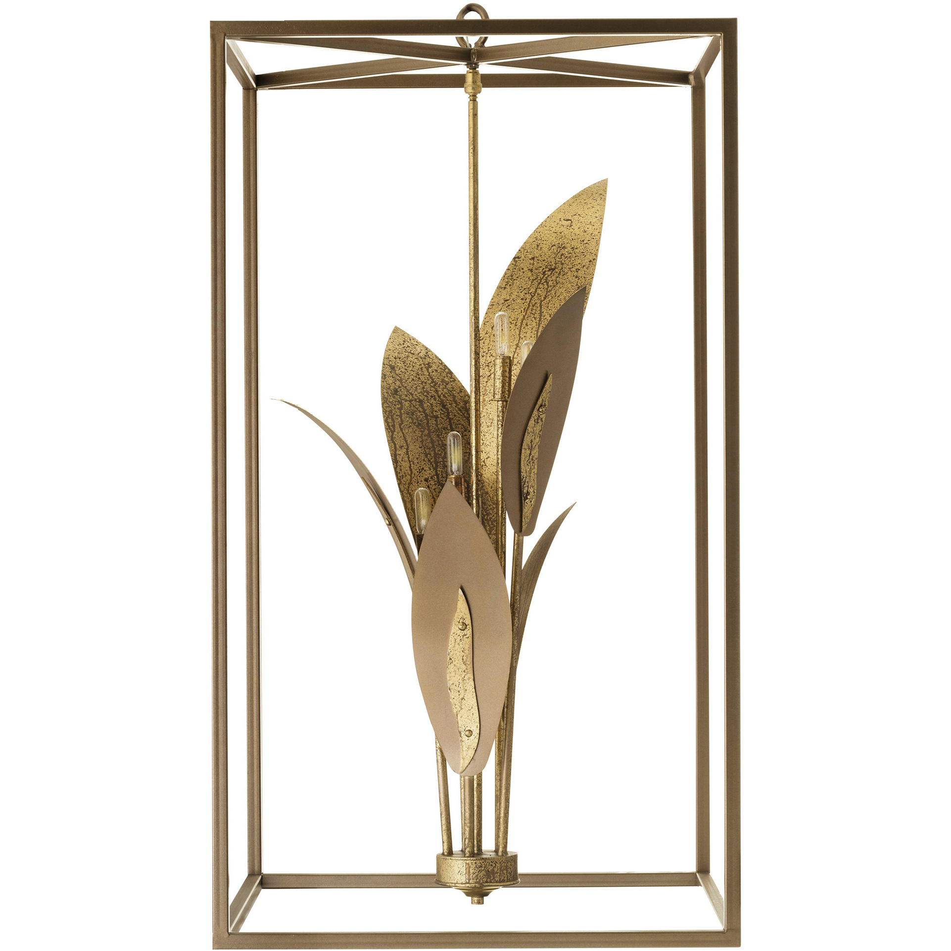 Lowcountry 5 Light Antique Brass and Old Gold Pendant Ceiling Light