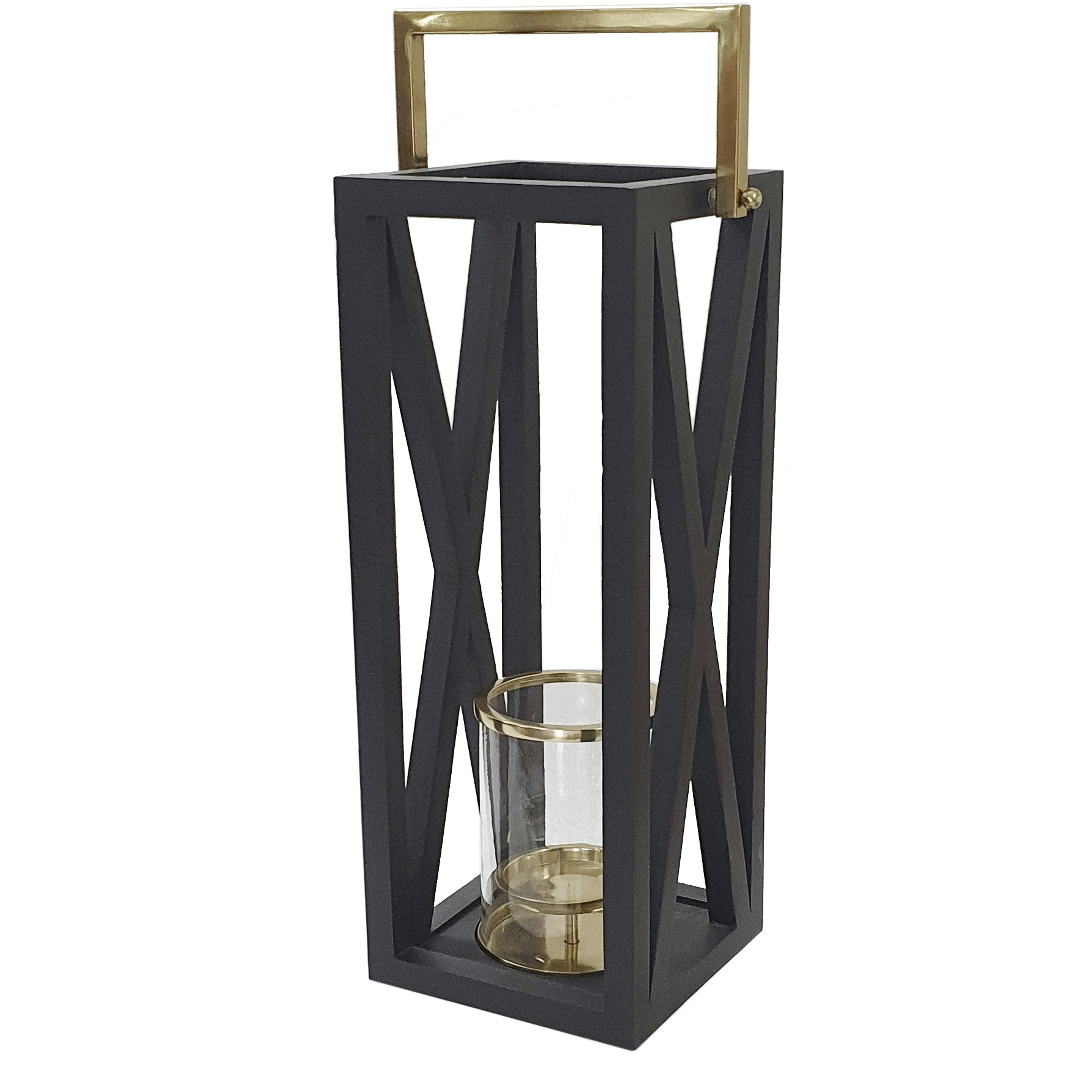 Contemporary 10 inch Black/Gold Lantern