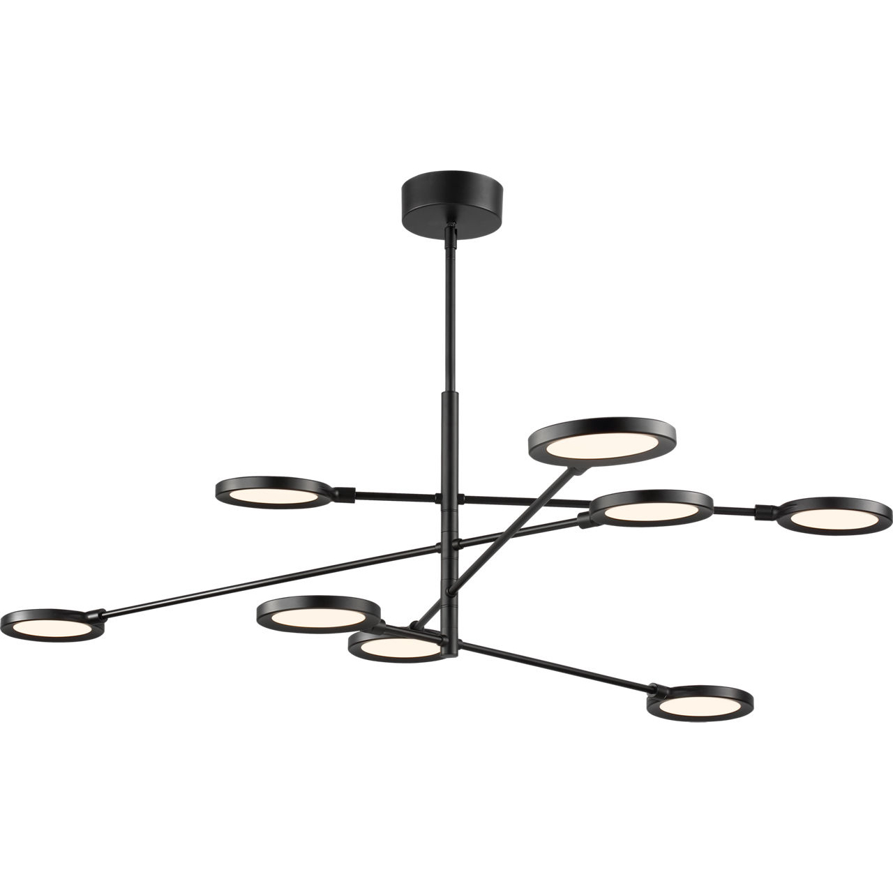 Spectica LED 52.9 inch Matte Black Linear Chandelier Ceiling Light in LED 90 CRI 3000K, Integrated LED