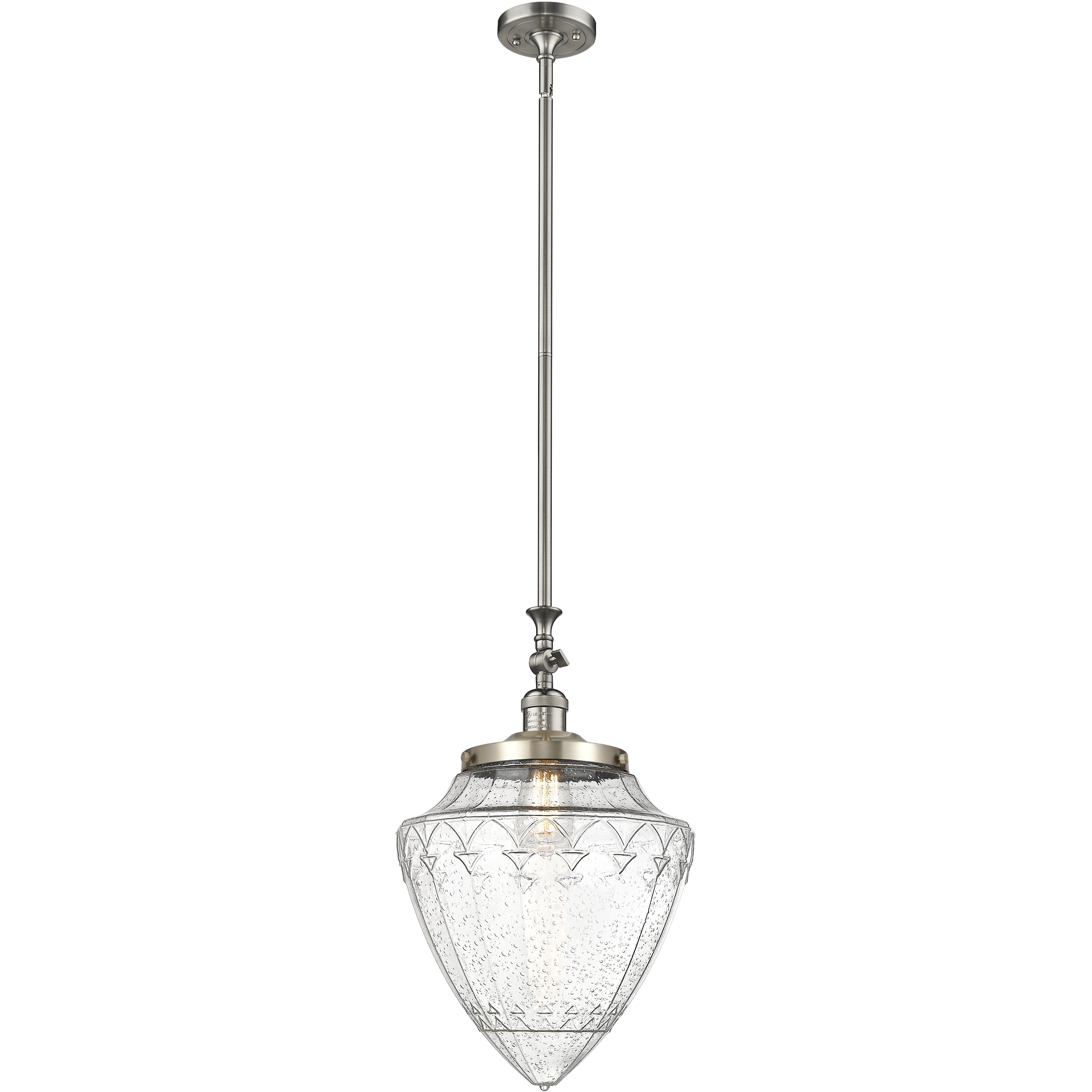 Franklin Restoration Bullet 1 Light 12 inch Brushed Satin Nickel Mini Pendant Ceiling Light in Incandescent, Seedy