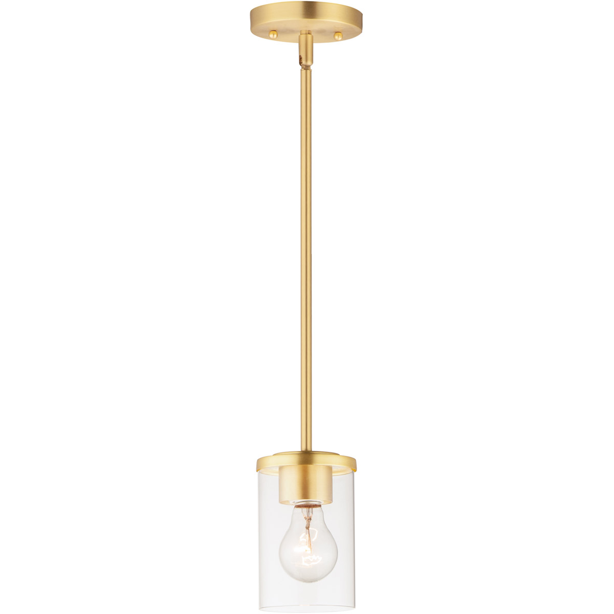 Corona 1 Light 5 inch Satin Brass Mini Pendant Ceiling Light in Clear