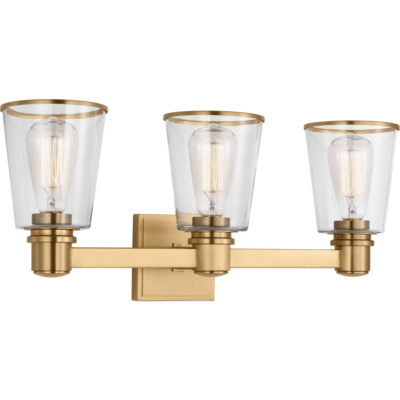 C&M by Chapman & Myers Alessa 3 Light 22.13 inch Burnished Brass Bath Vanity Wall Sconce Wall Light