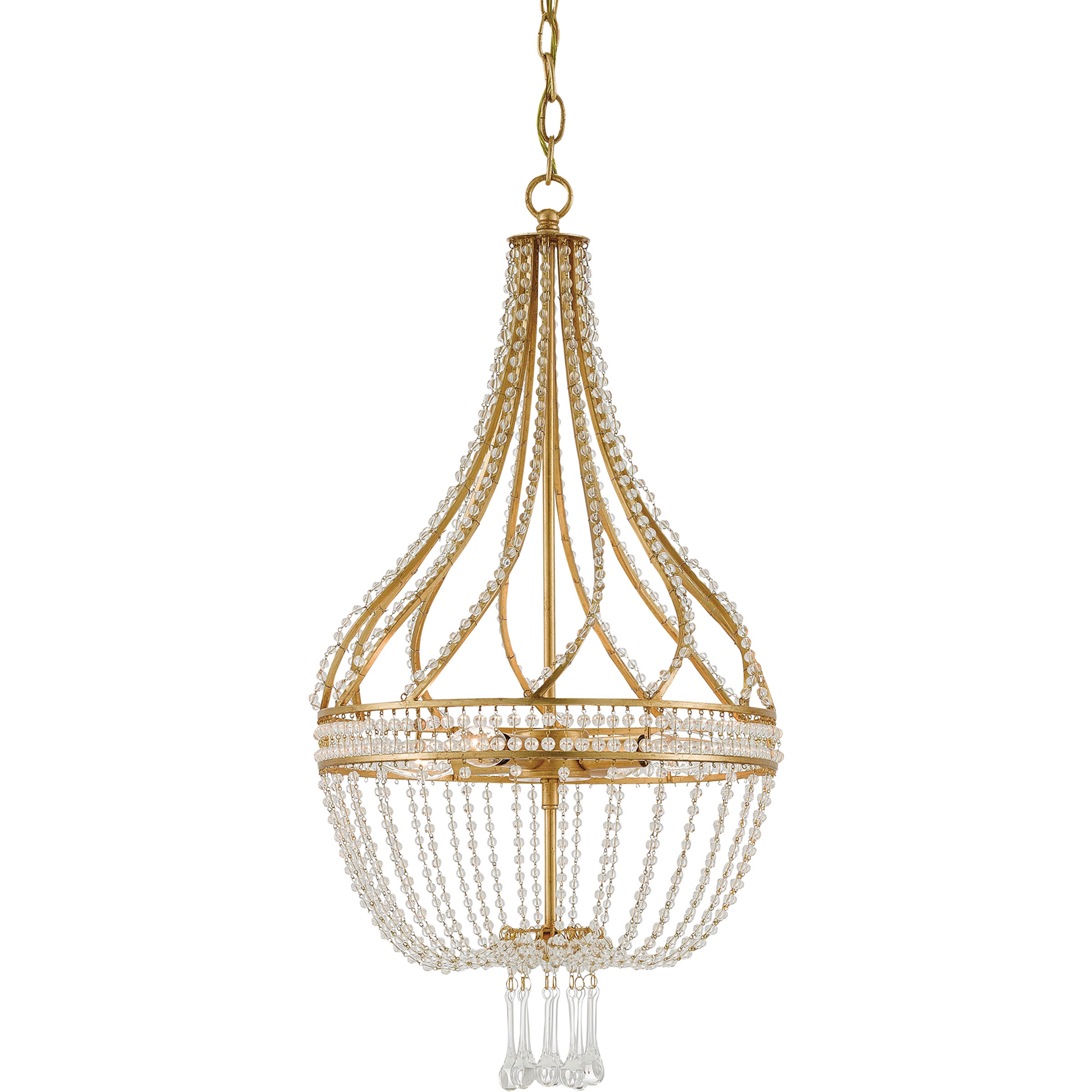 Ingenue 4 Light 14 inch Antique Gold Leaf Chandelier Ceiling Light