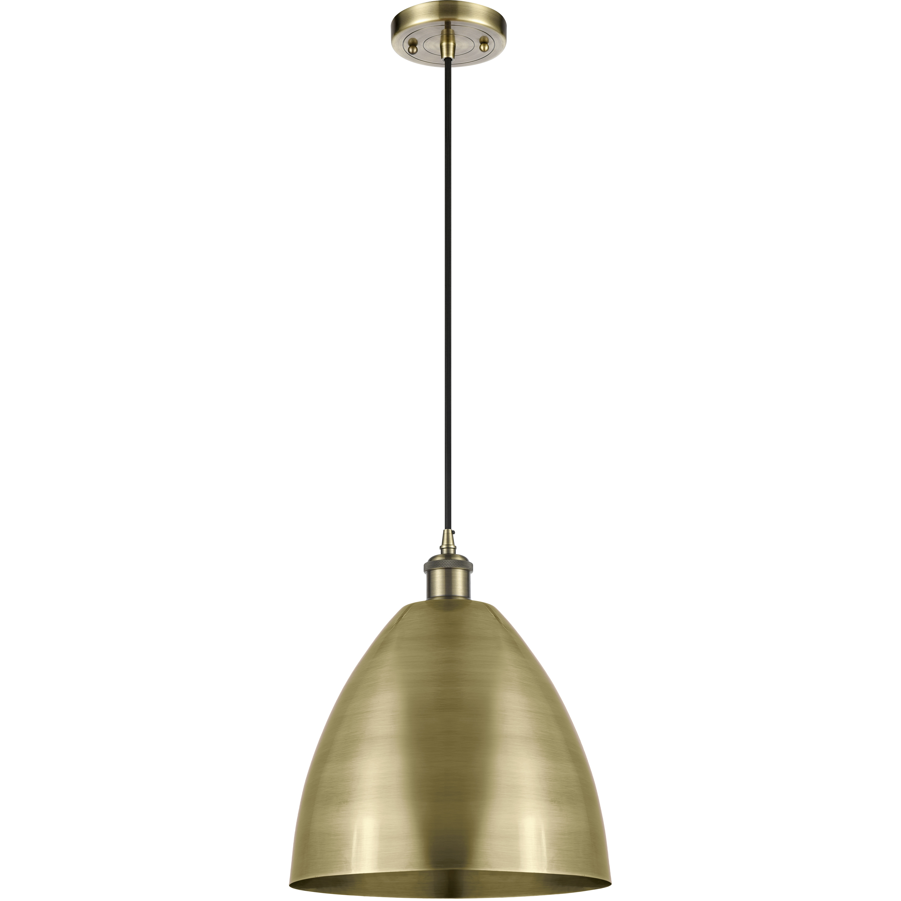 Ballston Dome LED 12 inch Antique Brass Mini Pendant Ceiling Light