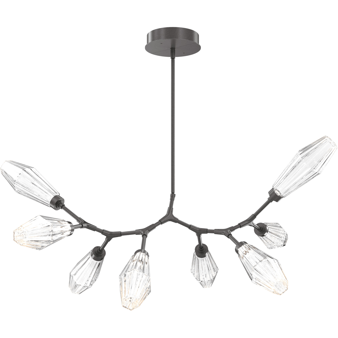 Aalto LED 47 inch Graphite Linear Pendant Ceiling Light in Optic Rib ...