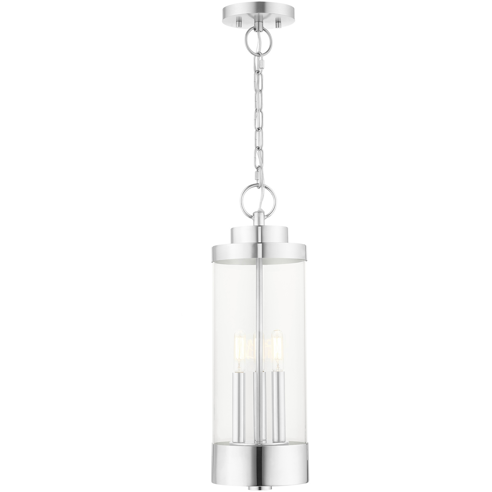 Hillcrest 3 Light 6.5 inch Polished Chrome Outdoor Pendant Lantern