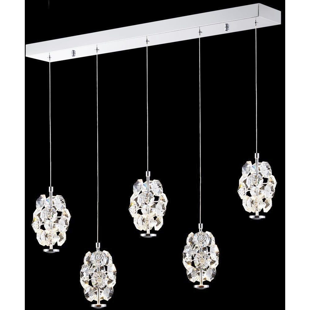 Continental Fashion LED 5 inch Silver Chandelier Ceiling Light