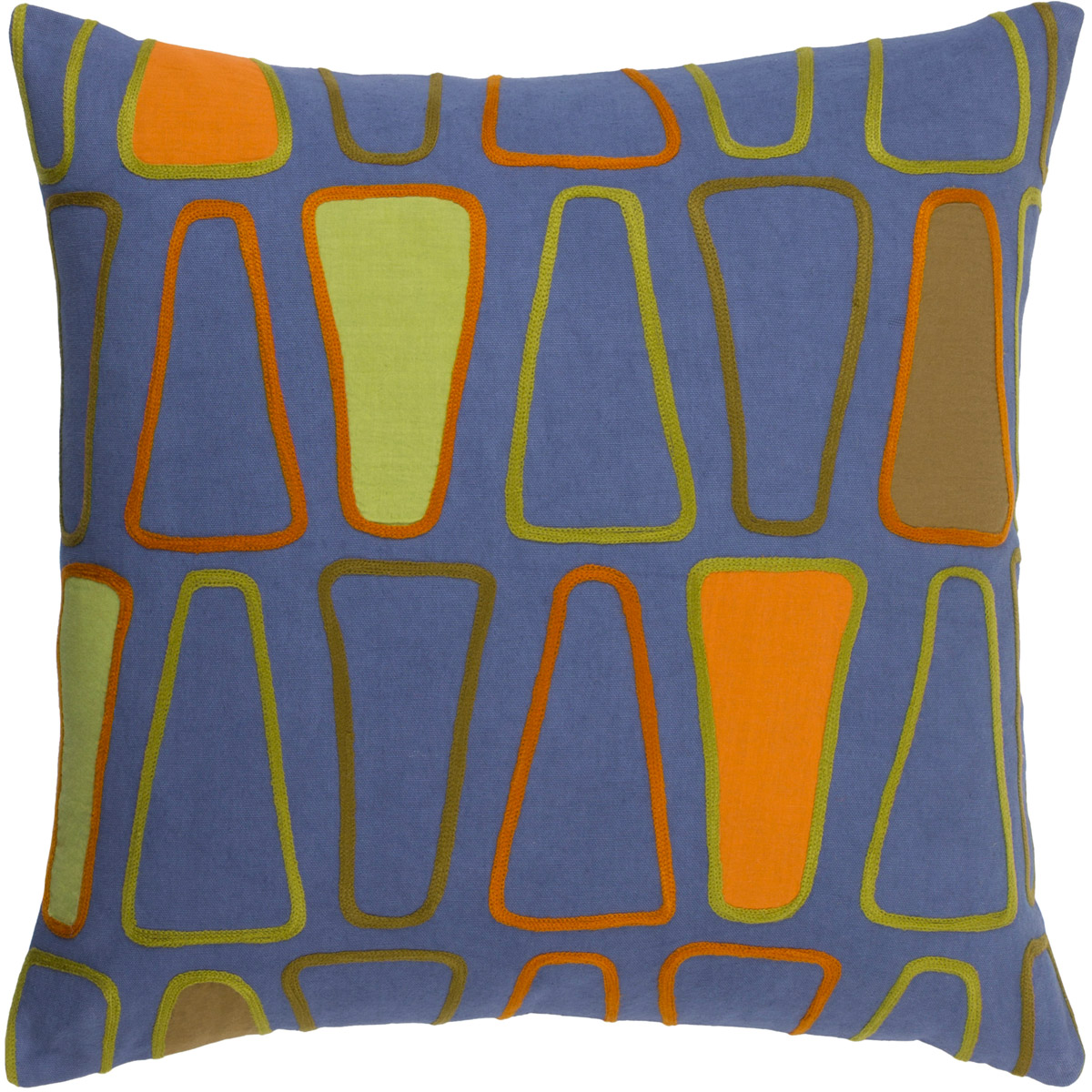 Charade 22 inch Burnt Orange, Bright Orange, Lime Pillow Kit
