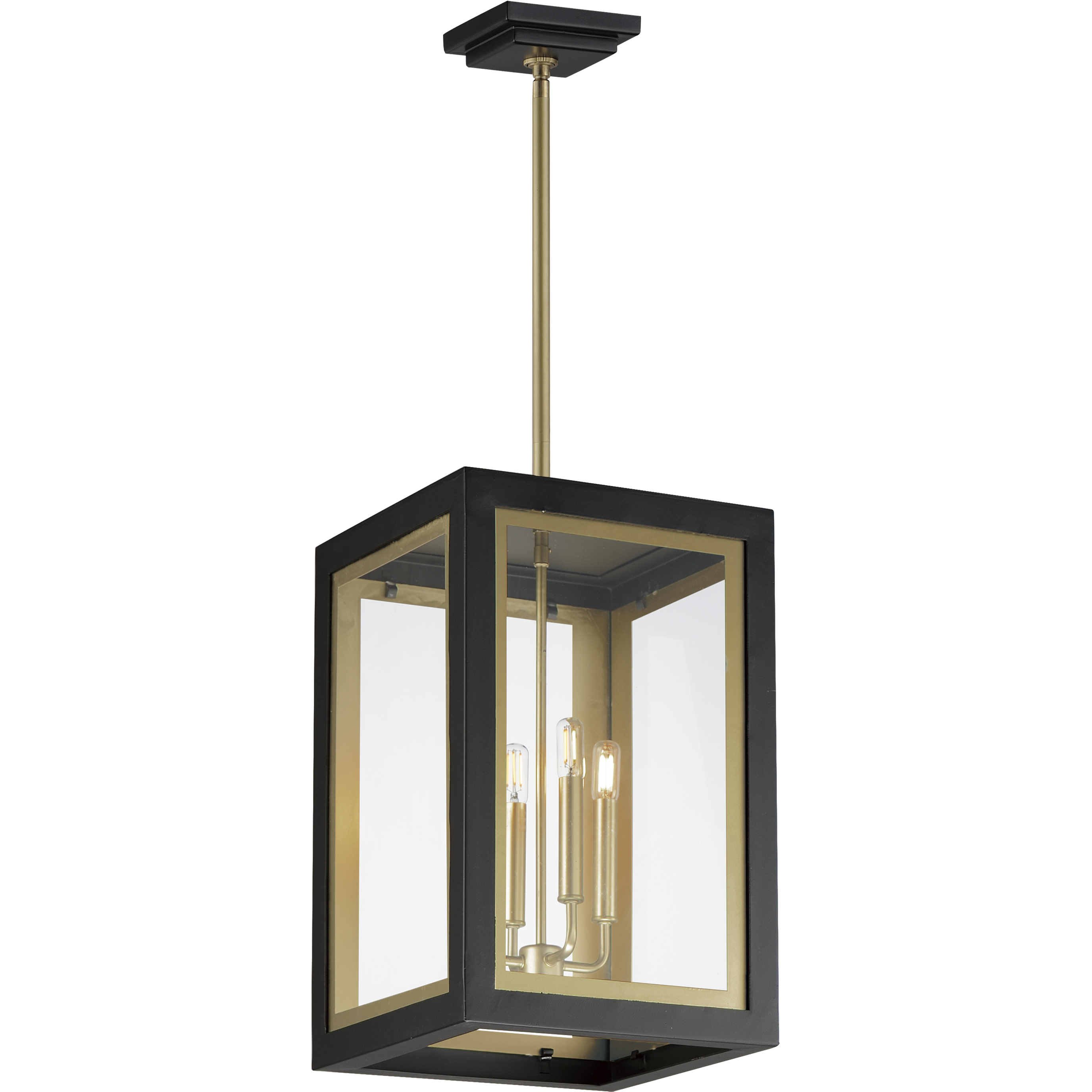 Neoclass 4 Light 12 inch Black and Gold Outdoor Pendant