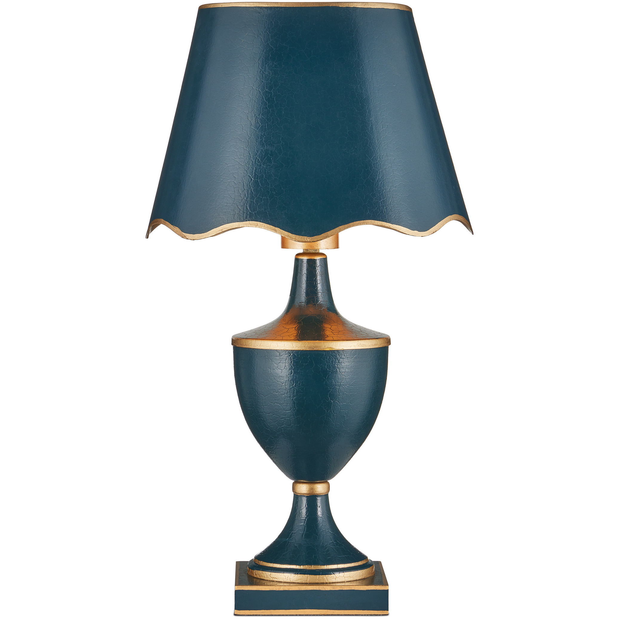 Travelogue 20 inch 3 watt Navy and Gold Table Lamp Portable Light