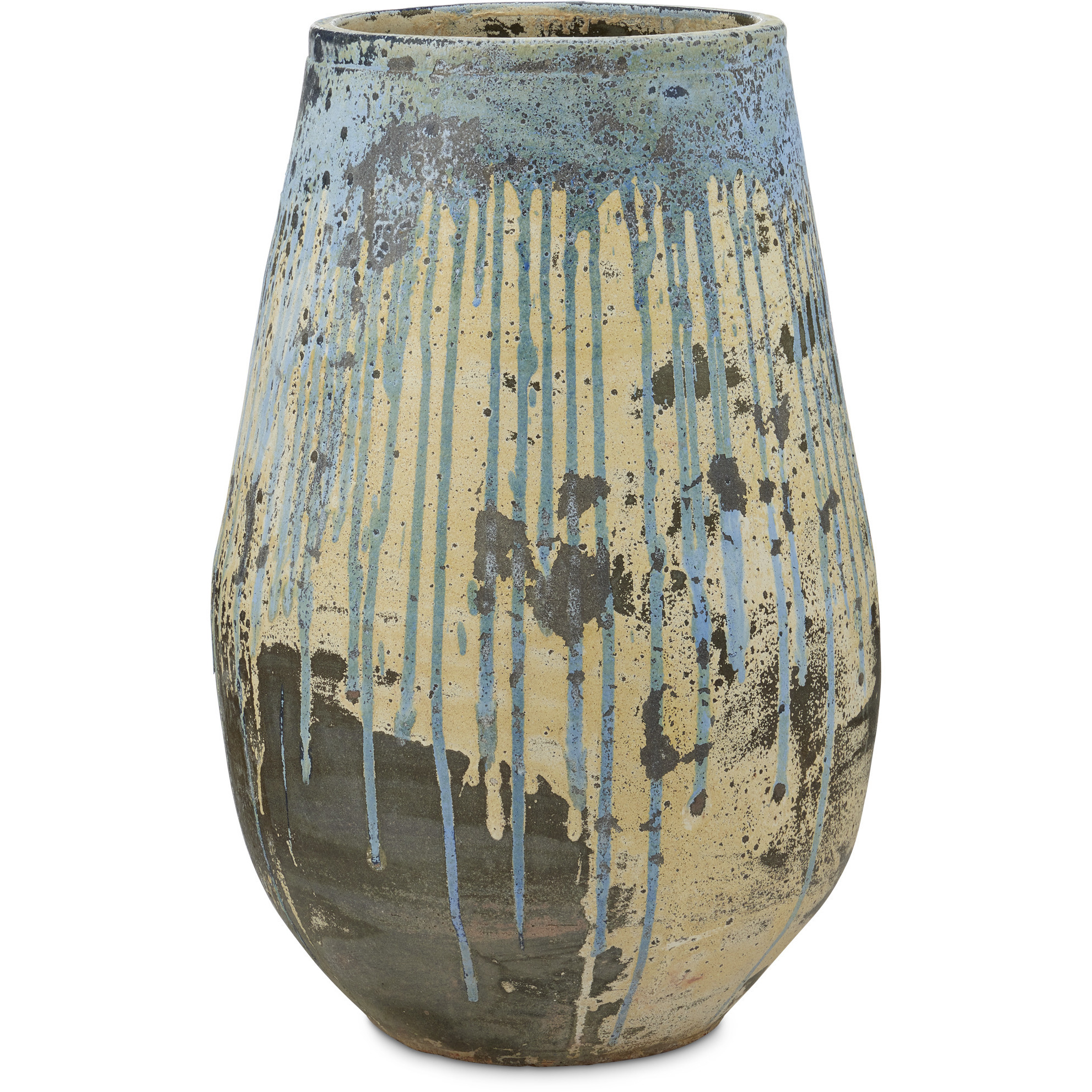 Capaci Antique White and Blue Drip Planter