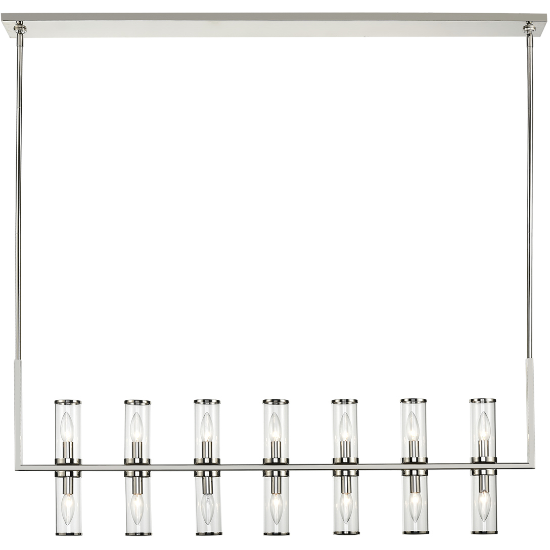 Revolve 14 Light 47.25 inch Clear Glass/Polished Nickel Linear Pendant Ceiling Light