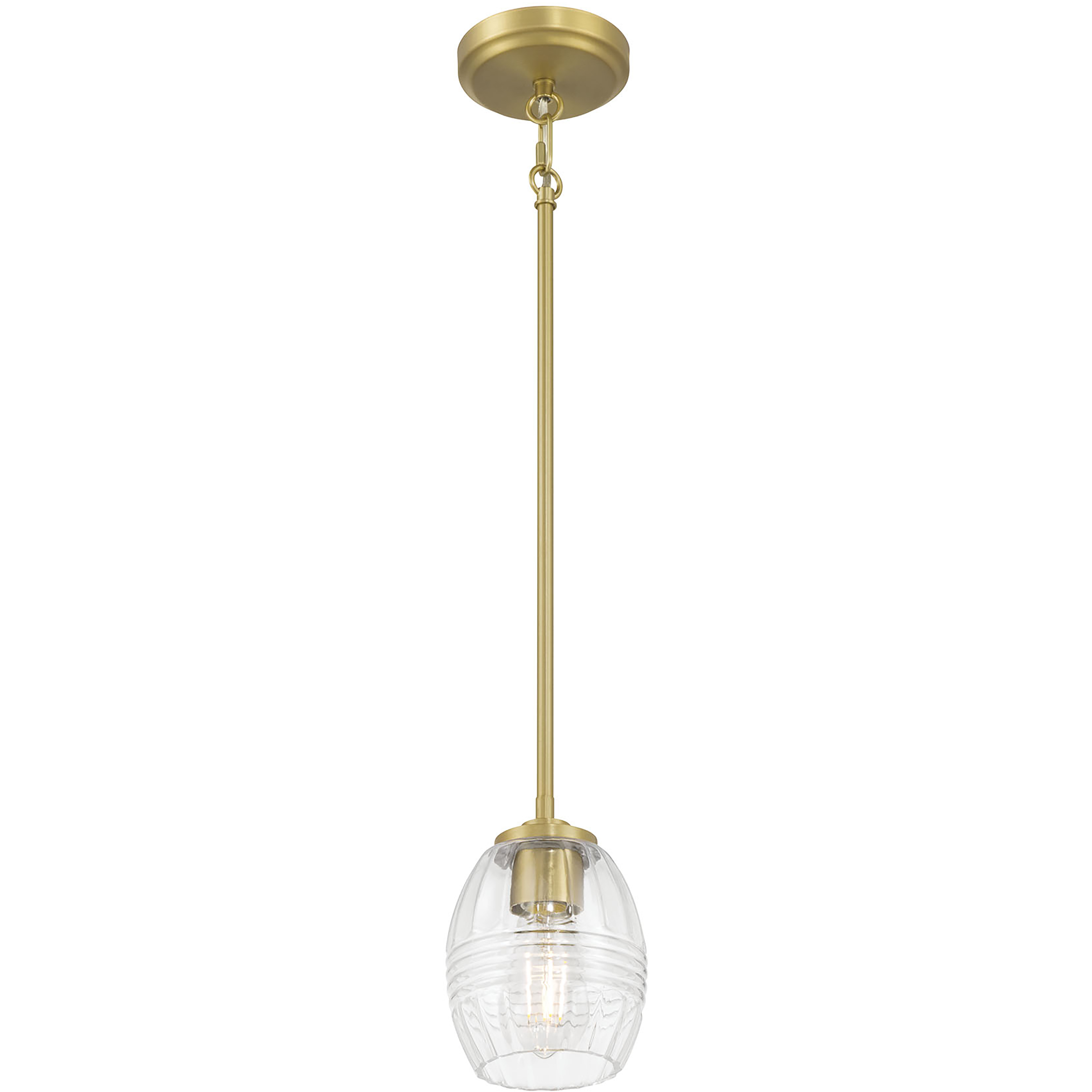 Miravelle 1 Light 5.25 inch Vintage Brass Mini Pendant Ceiling Light