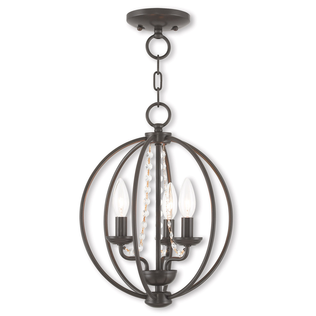Arabella 3 Light 12 inch English Bronze Convertible Mini Chandelier/Ceiling Mount Ceiling Light