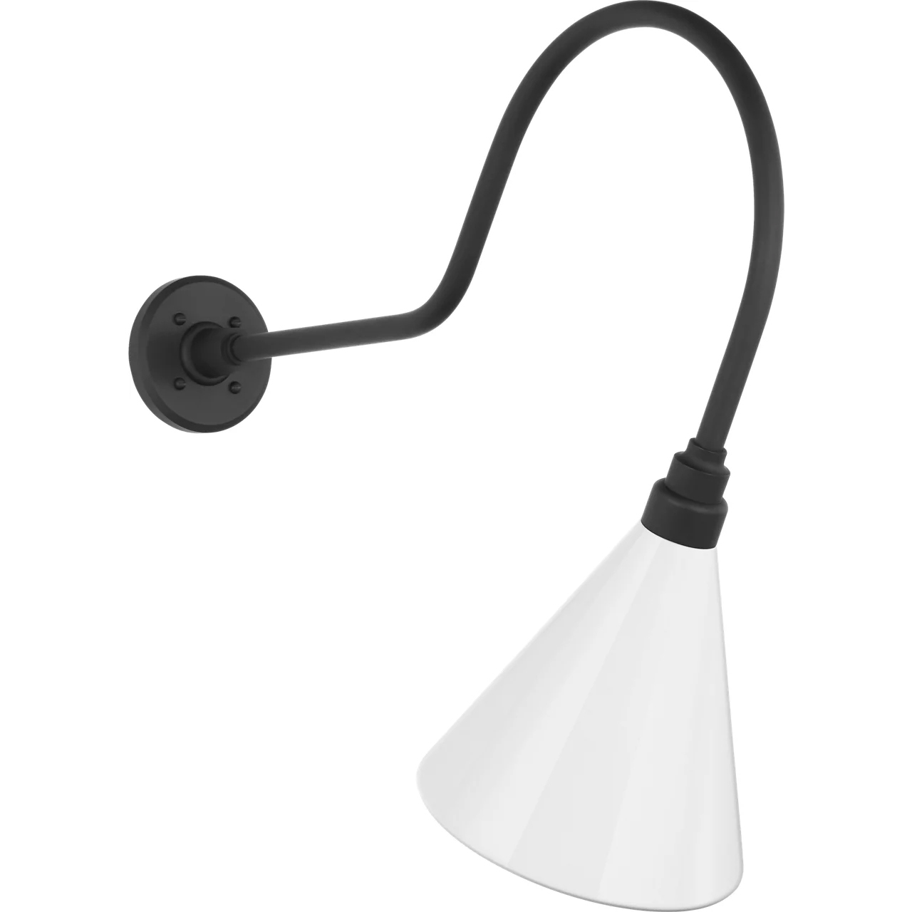 Thomas O'Brien Academy Barn Light LED 23.25 inch Matte Black Angled Flynn Barn Light in 9" White Conical Savannah Shade