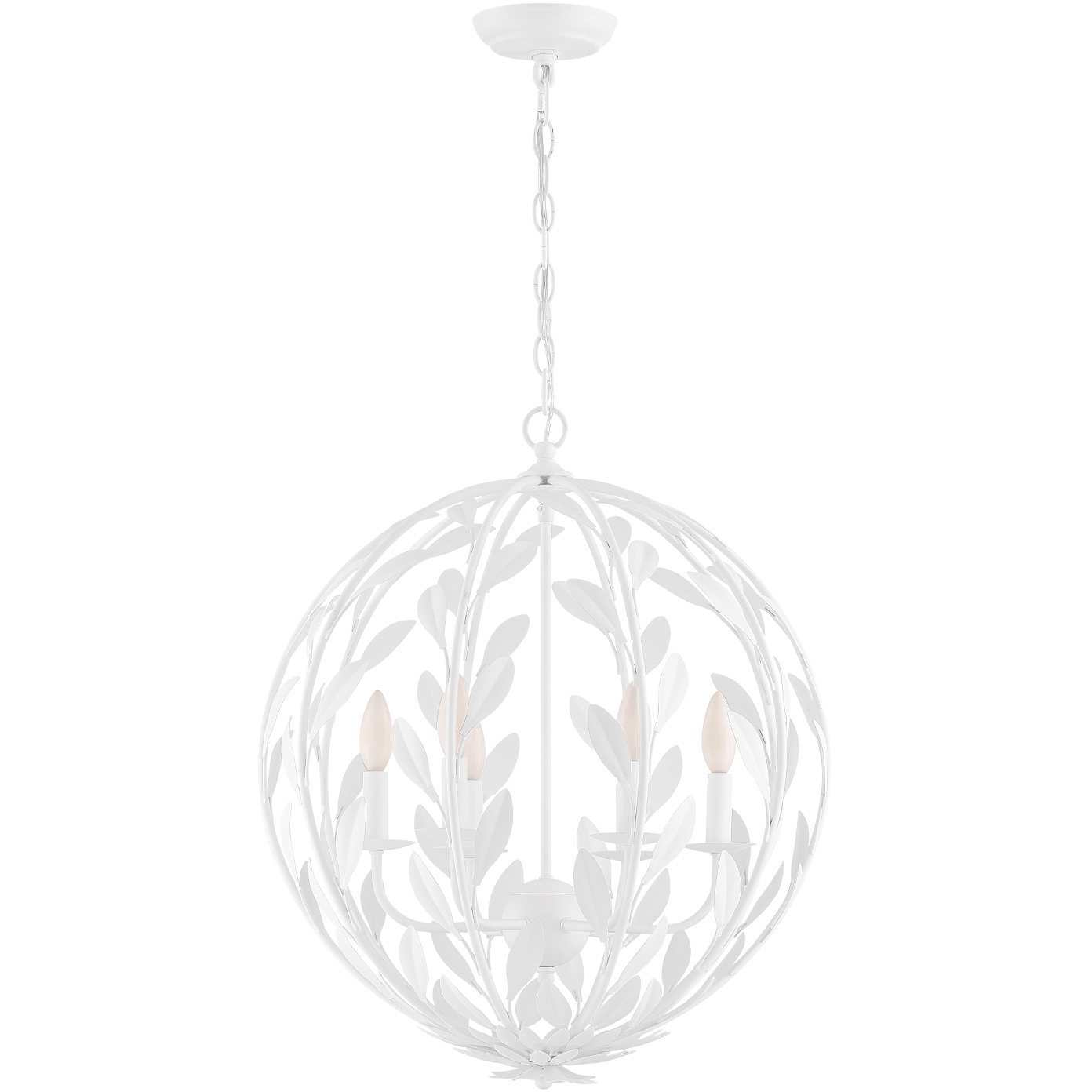 Broche 6 Light 21 inch Matte White Chandelier Ceiling Light