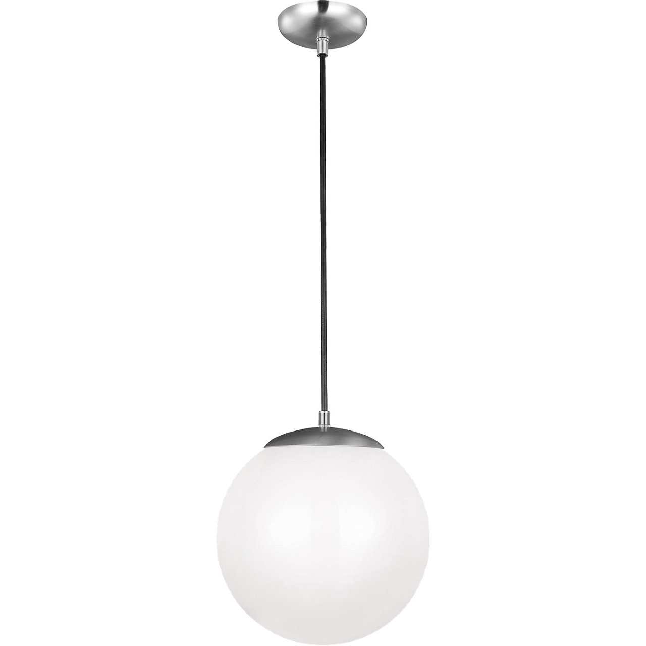 Leo - Hanging Globe 1 Light 12 inch Satin Aluminum Pendant Ceiling Light