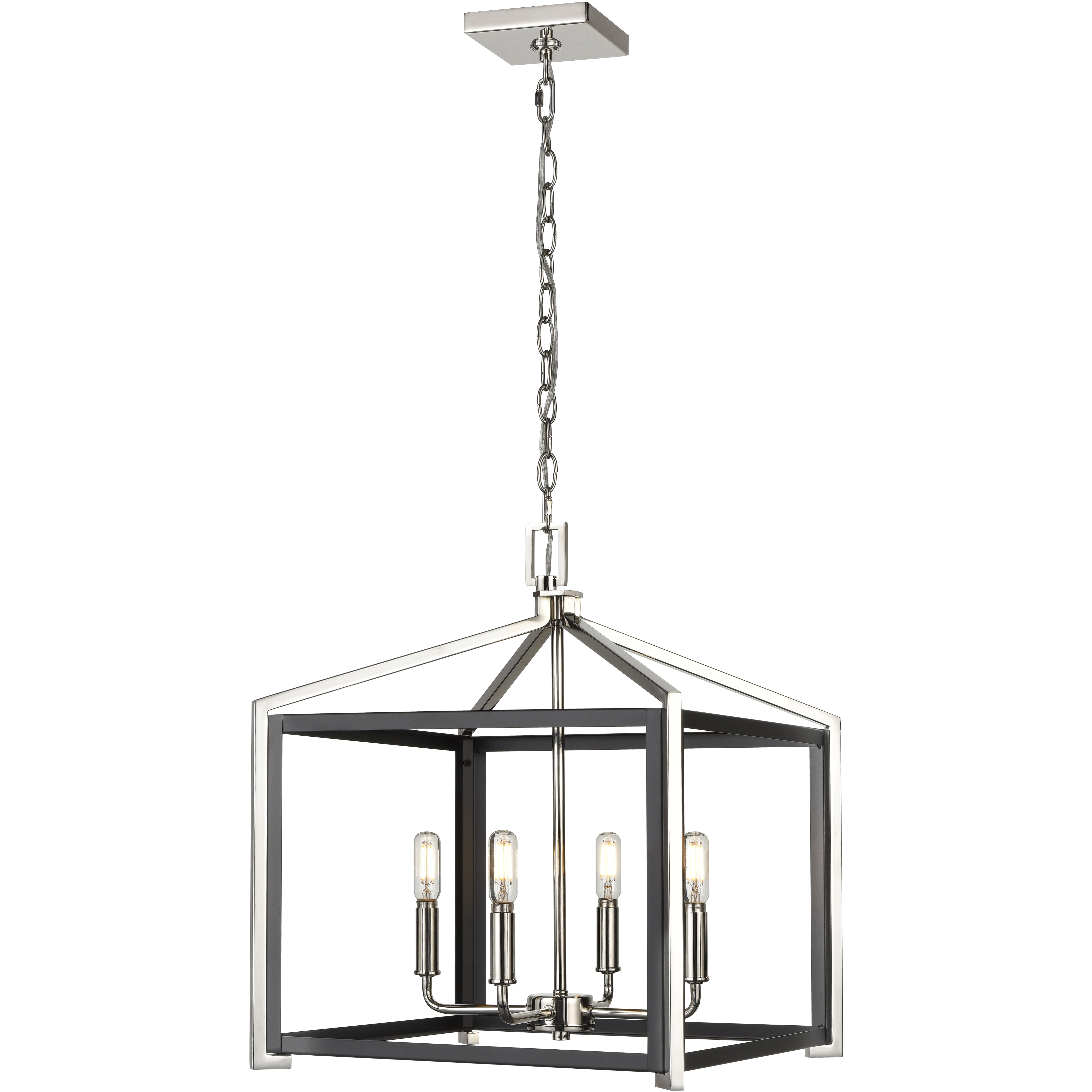 Wiscoy 4 Light 16 inch Black Polished Nickel Pendant Ceiling Light