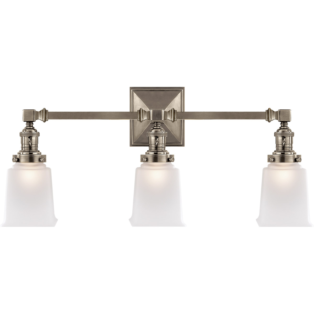 Chapman & Myers Boston5 3 Light 22 inch Antique Nickel Triple Bath Sconce Wall Light