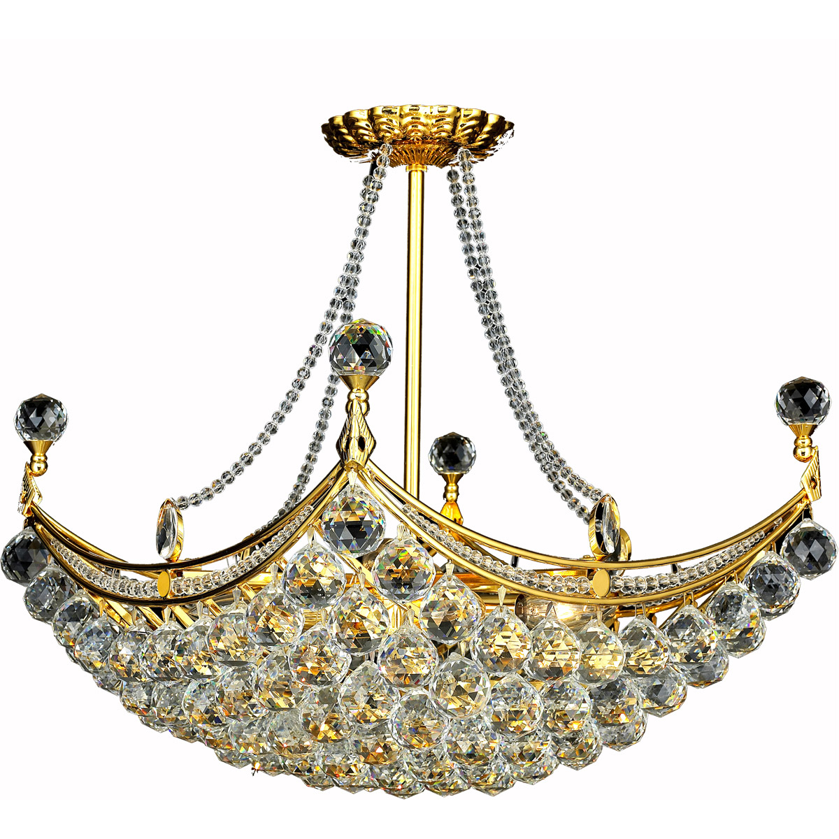 Corona 8 Light 28 inch Gold Dining Chandelier Ceiling Light in Royal Cut