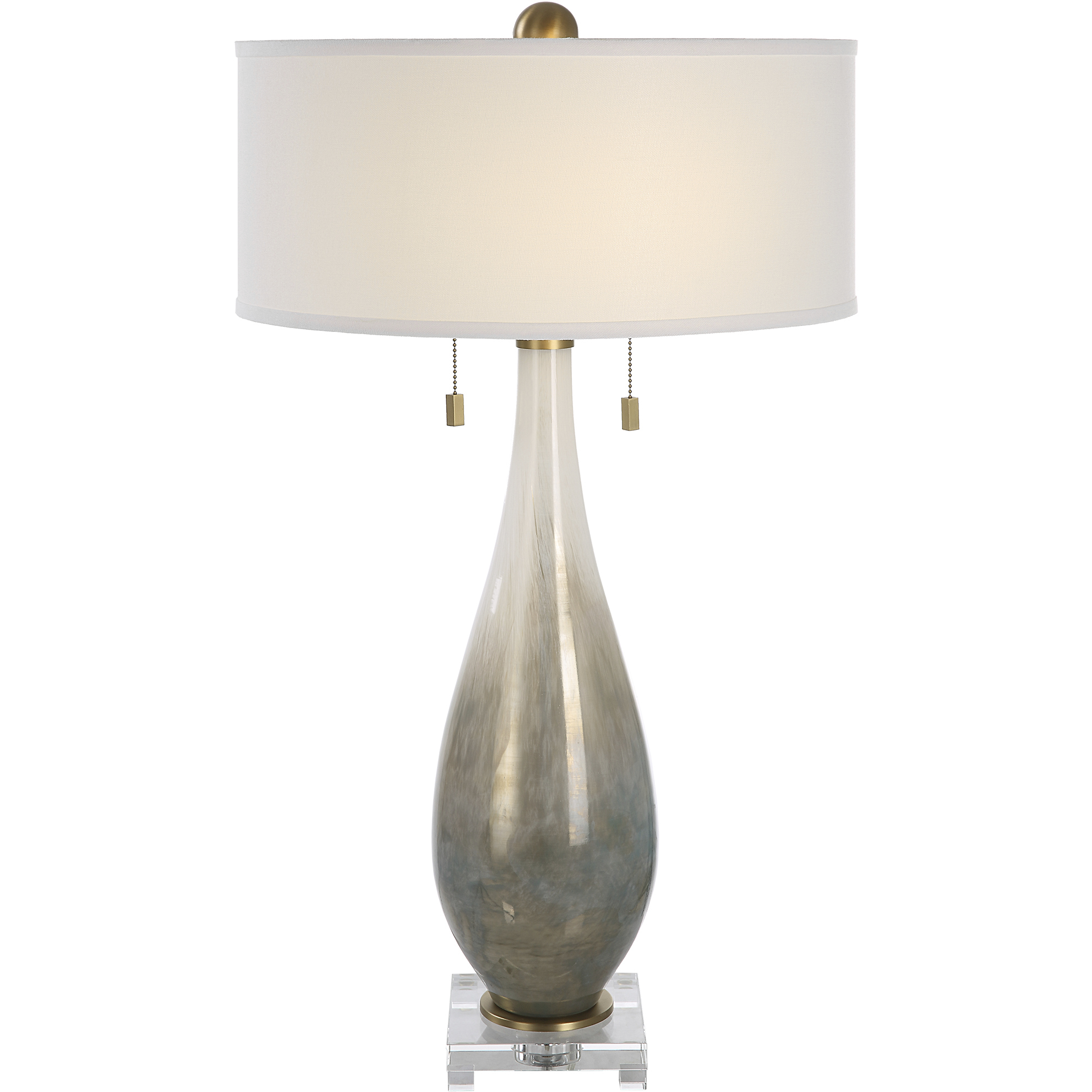 Cardoni 32.25 inch 60 watt White and Smoked Bronze with Brushed Brass Table Lamp Portable Light