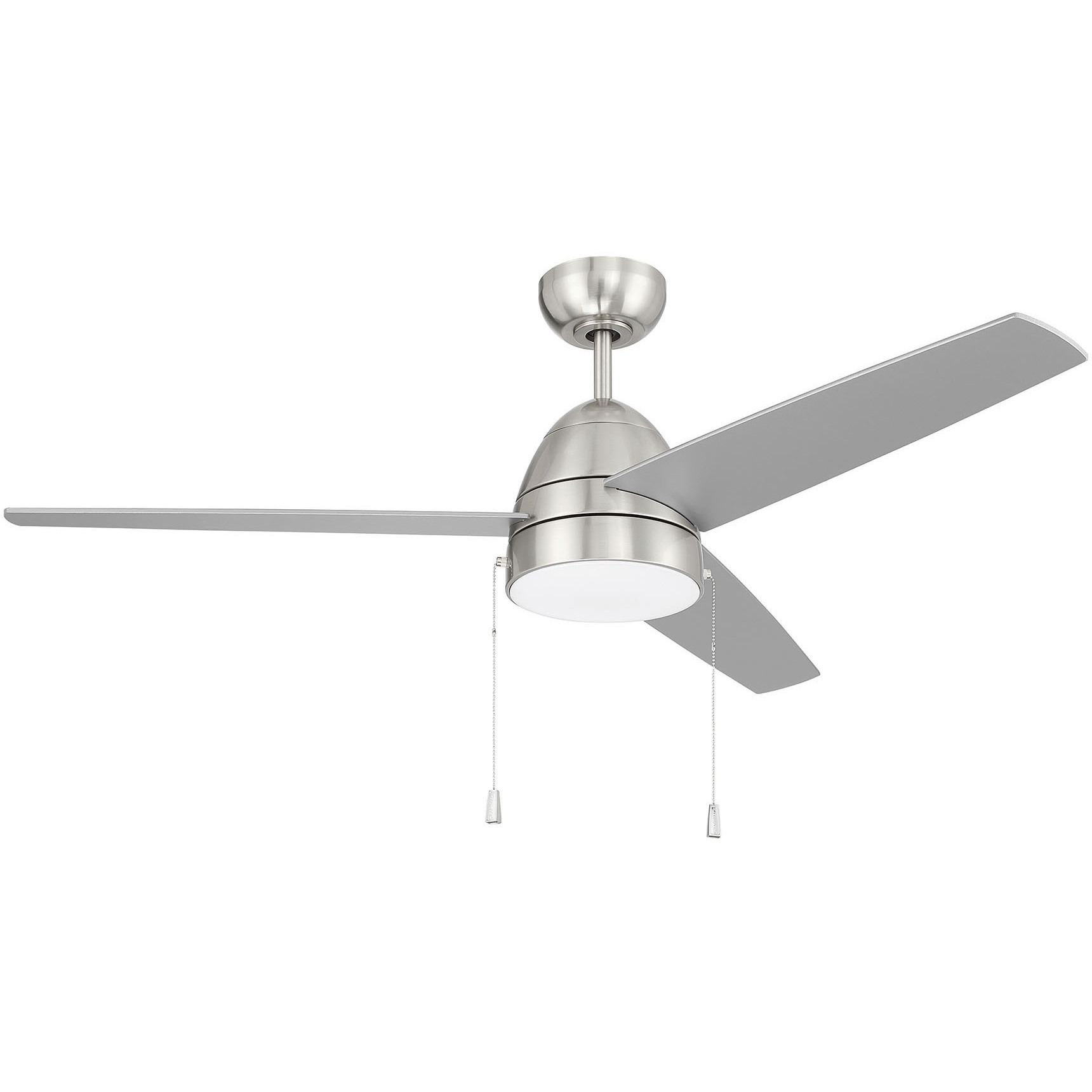 Cozy 52 inch Brushed Polished Nickel with Brushed Nickel Blades Ceiling Fan