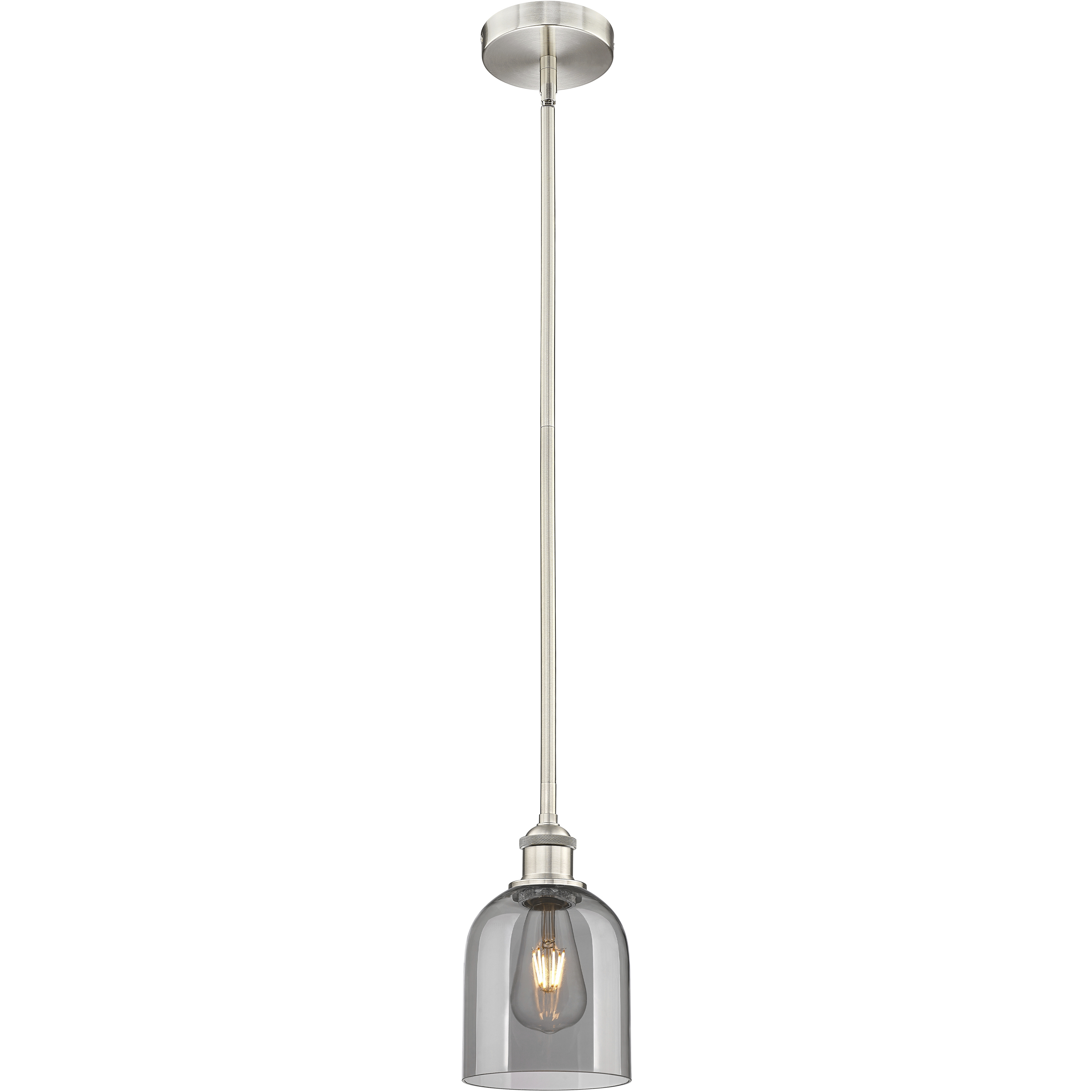 Edison Bella 1 Light 5.5 inch Brushed Satin Nickel Stem Hung Mini Pendant Ceiling Light
