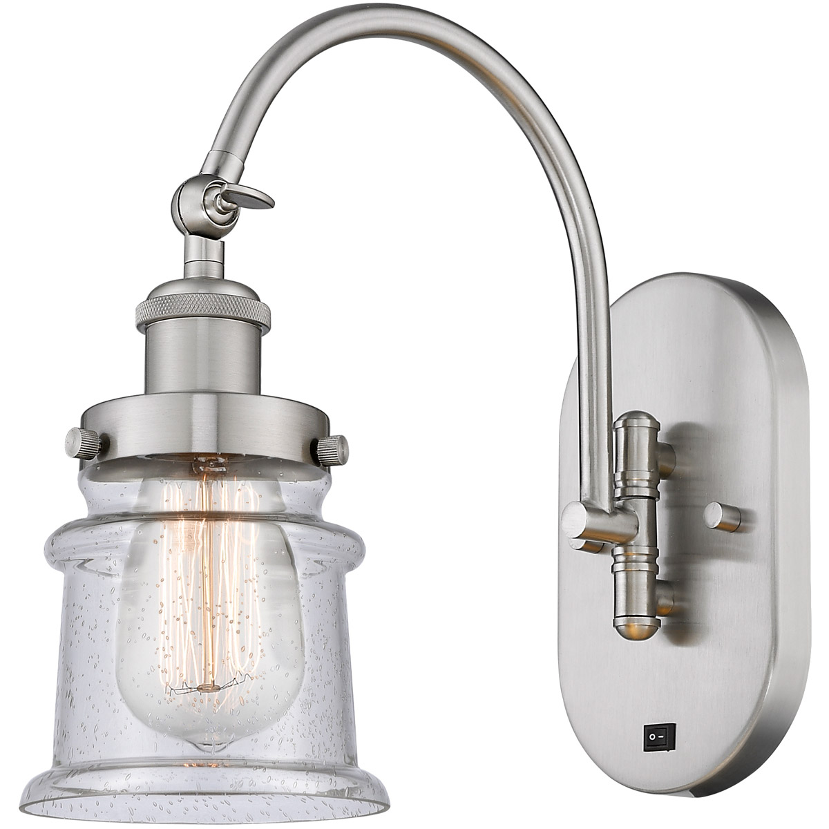 Franklin Restoration Canton LED 6.5 inch Brushed Satin Nickel Sconce Wall Light in Seedy Glass
