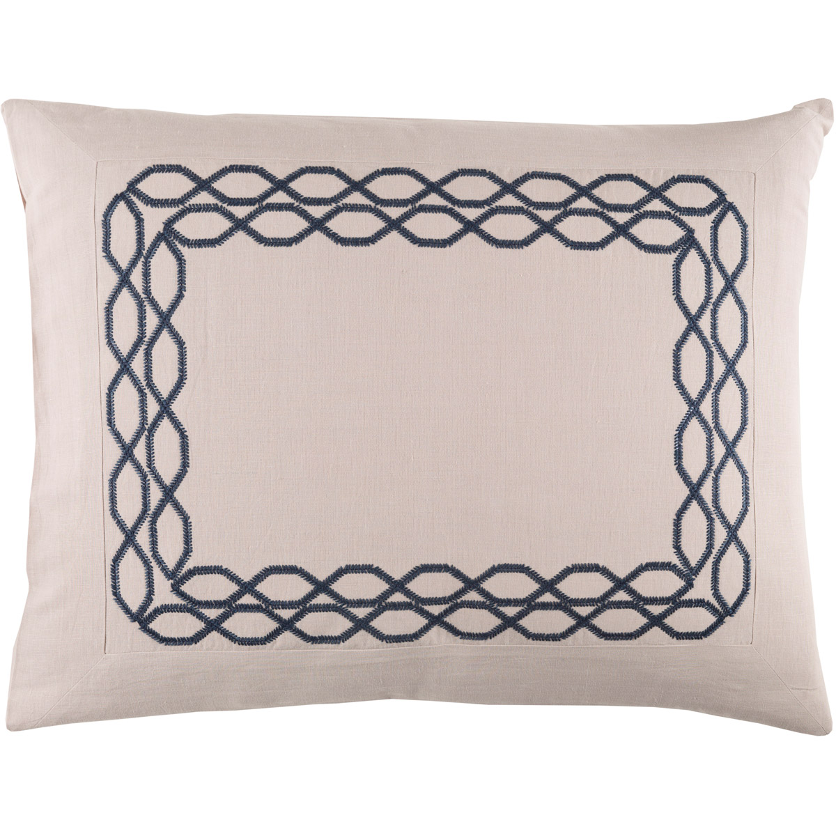 Afia 26 X 20 inch Khaki, Navy Standard Sham