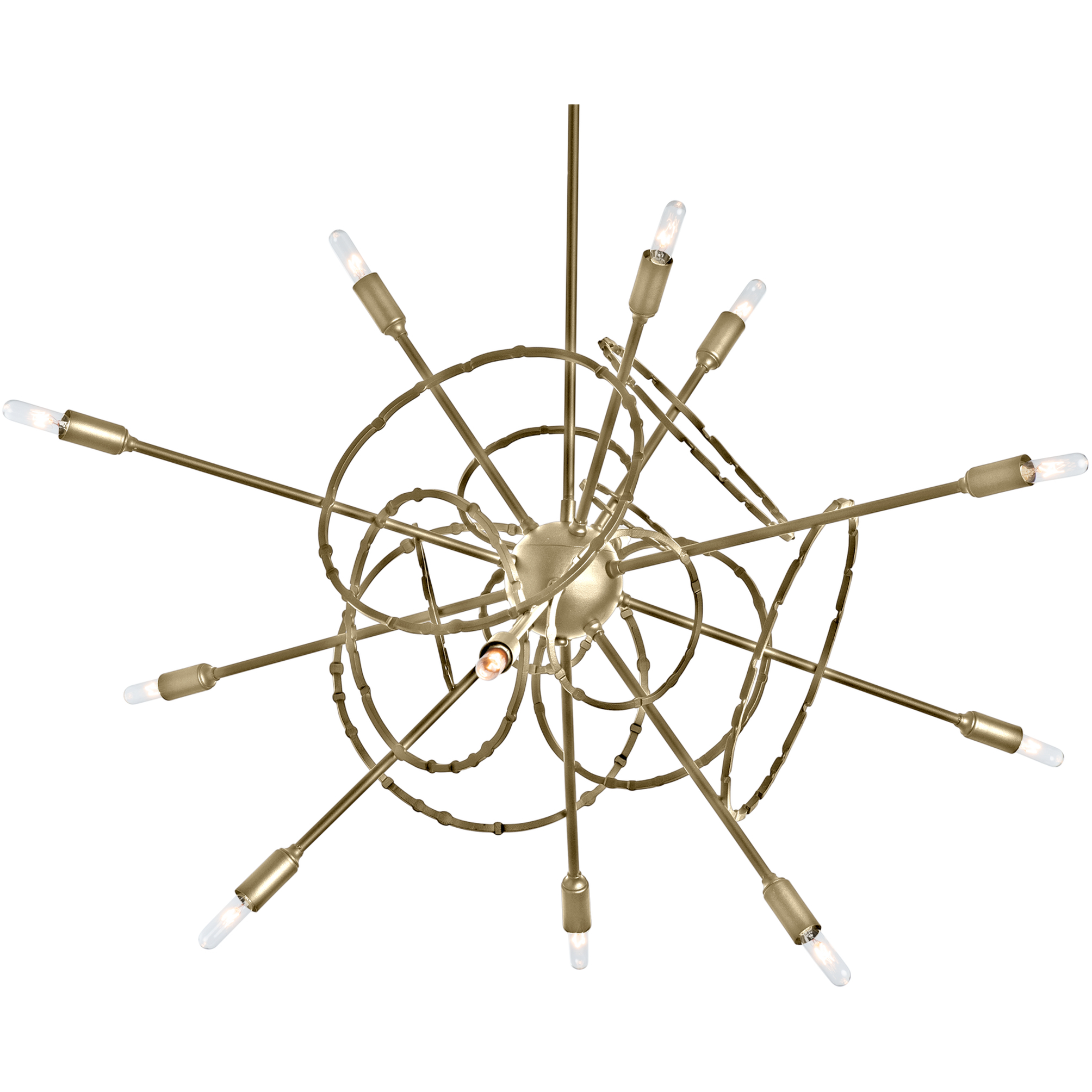 Olympus 12 Light 33.2 inch Modern Brass Pendant Ceiling Light