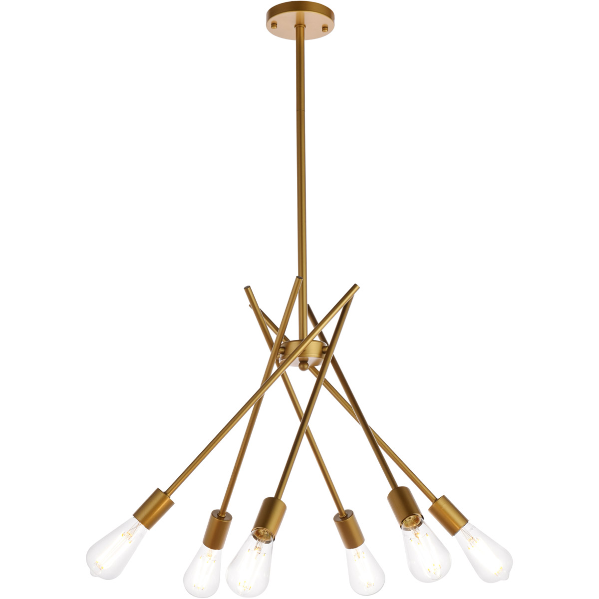 Lucca 6 Light 23 inch Brass Pendant Ceiling Light