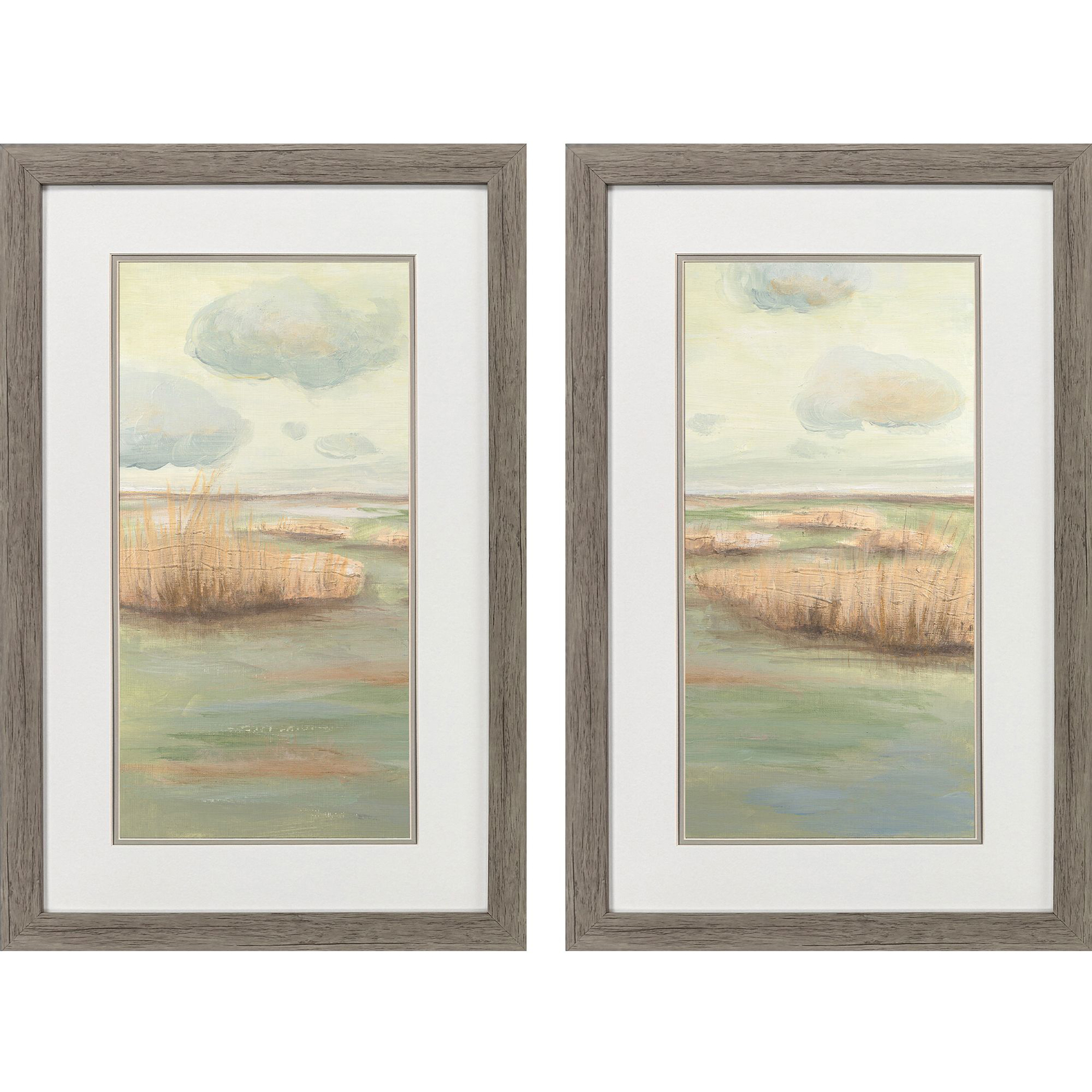 Wetlands Green and Beige and White Framed Art, Propac